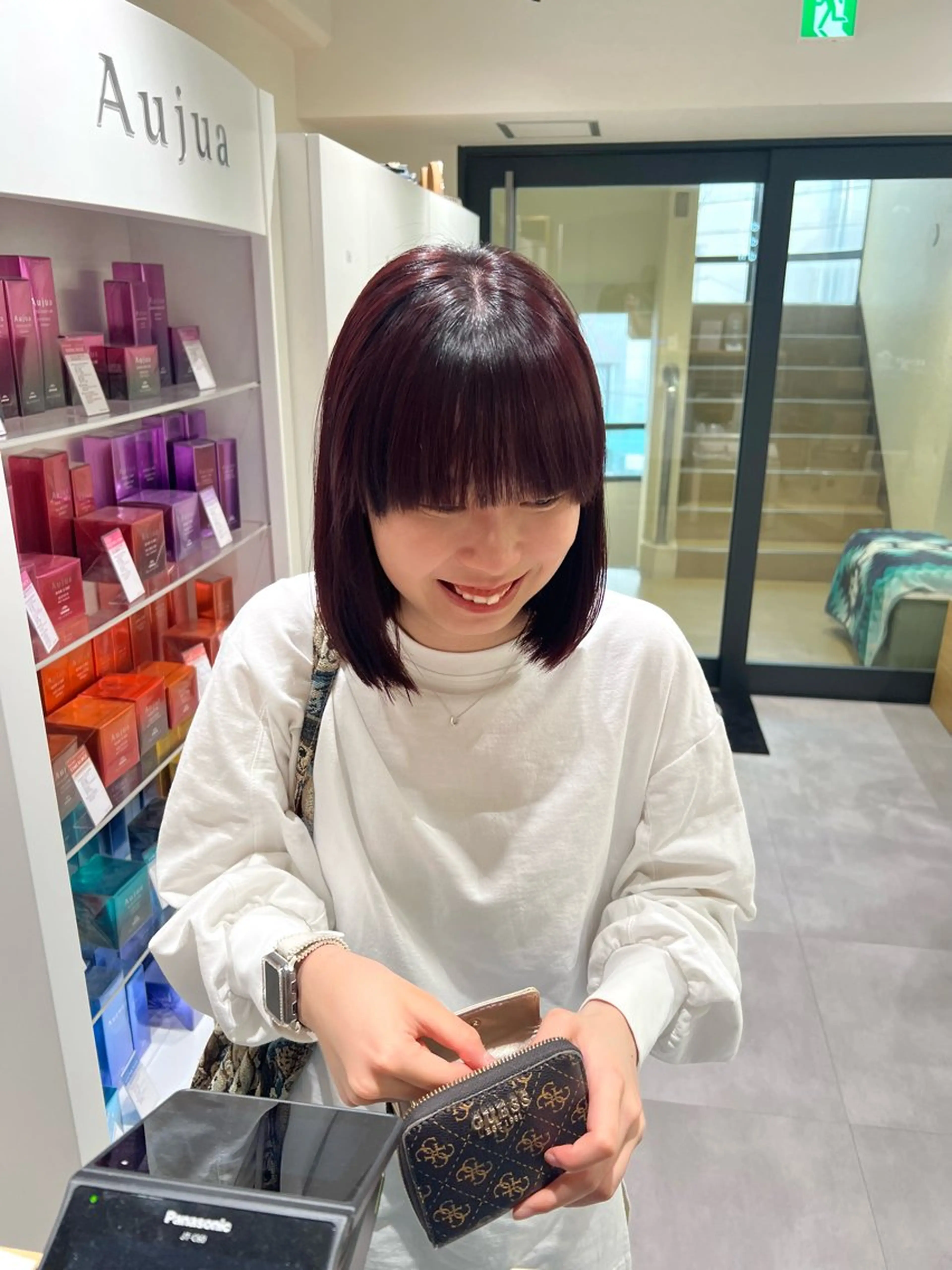 ミディアム カラー ヘアカラー トリートメント 田中 愛梨のヘアスタイル