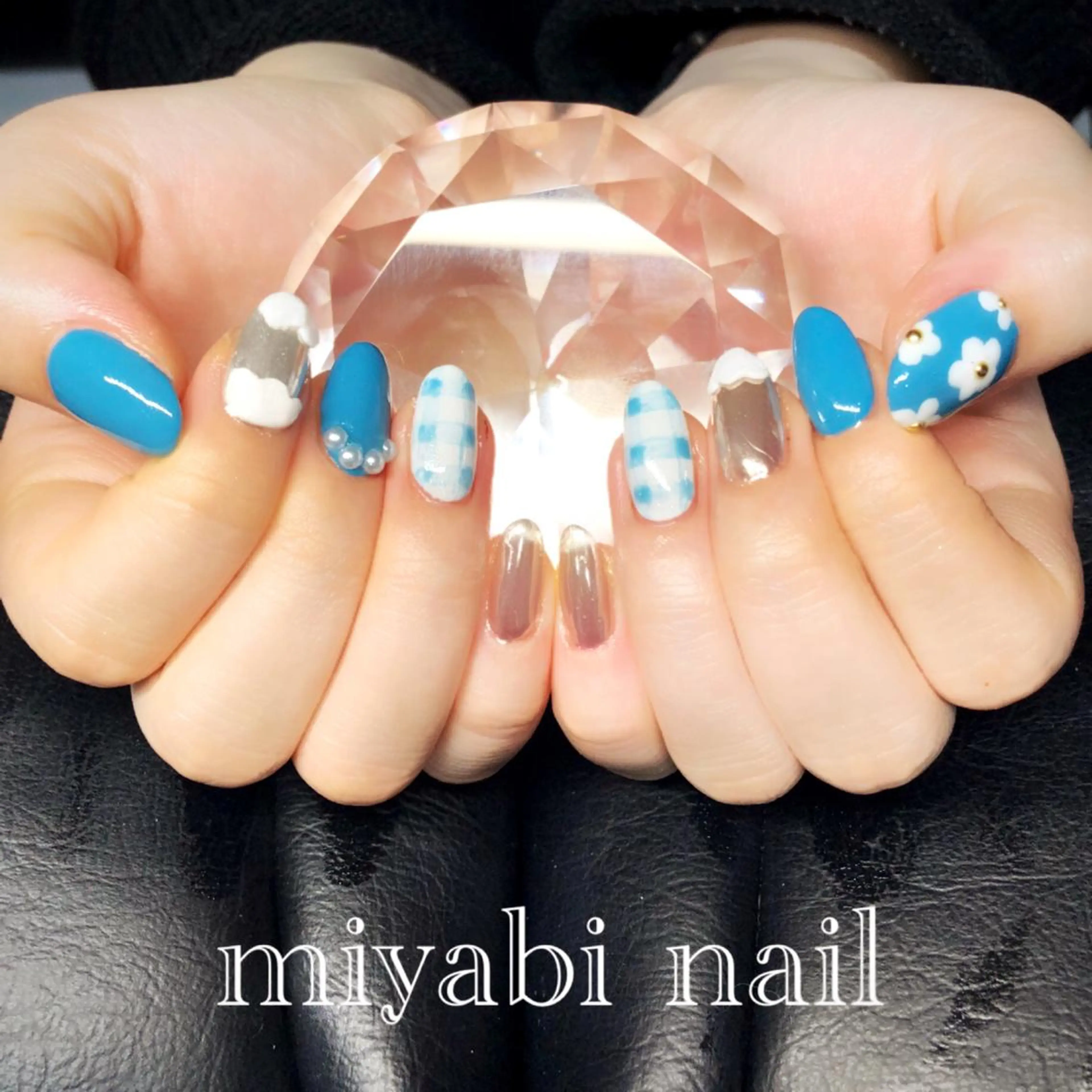 ネイル アートネイル ジェルネイル ミラーネイル 持ち込み miyabi nail 桂川駅近くのネイルデザイン