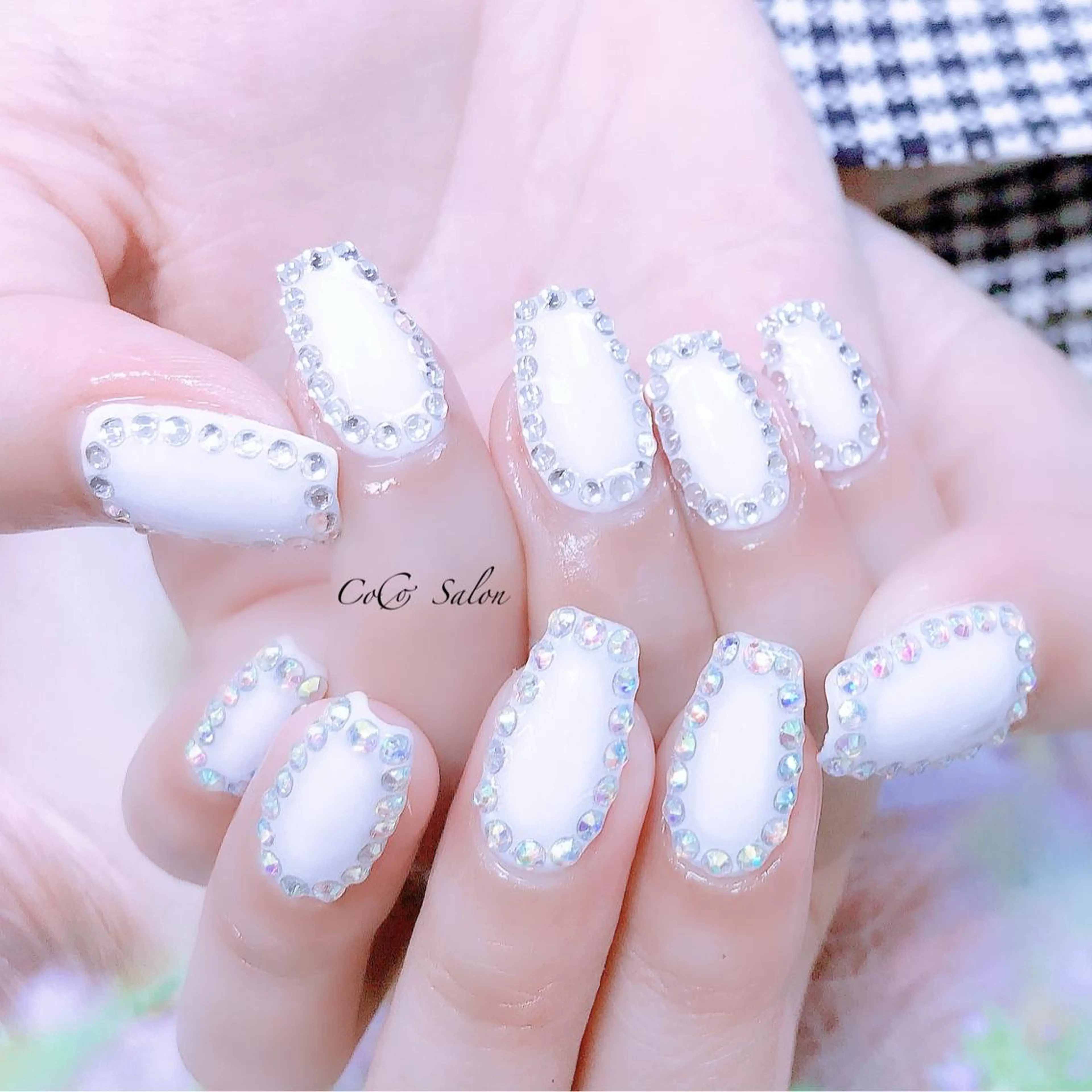 ネイル ジェルネイル ワンカラーネイル スカルプネイル ホワイト CoCoSalon ネイル/まつ毛予約のネイルデザイン