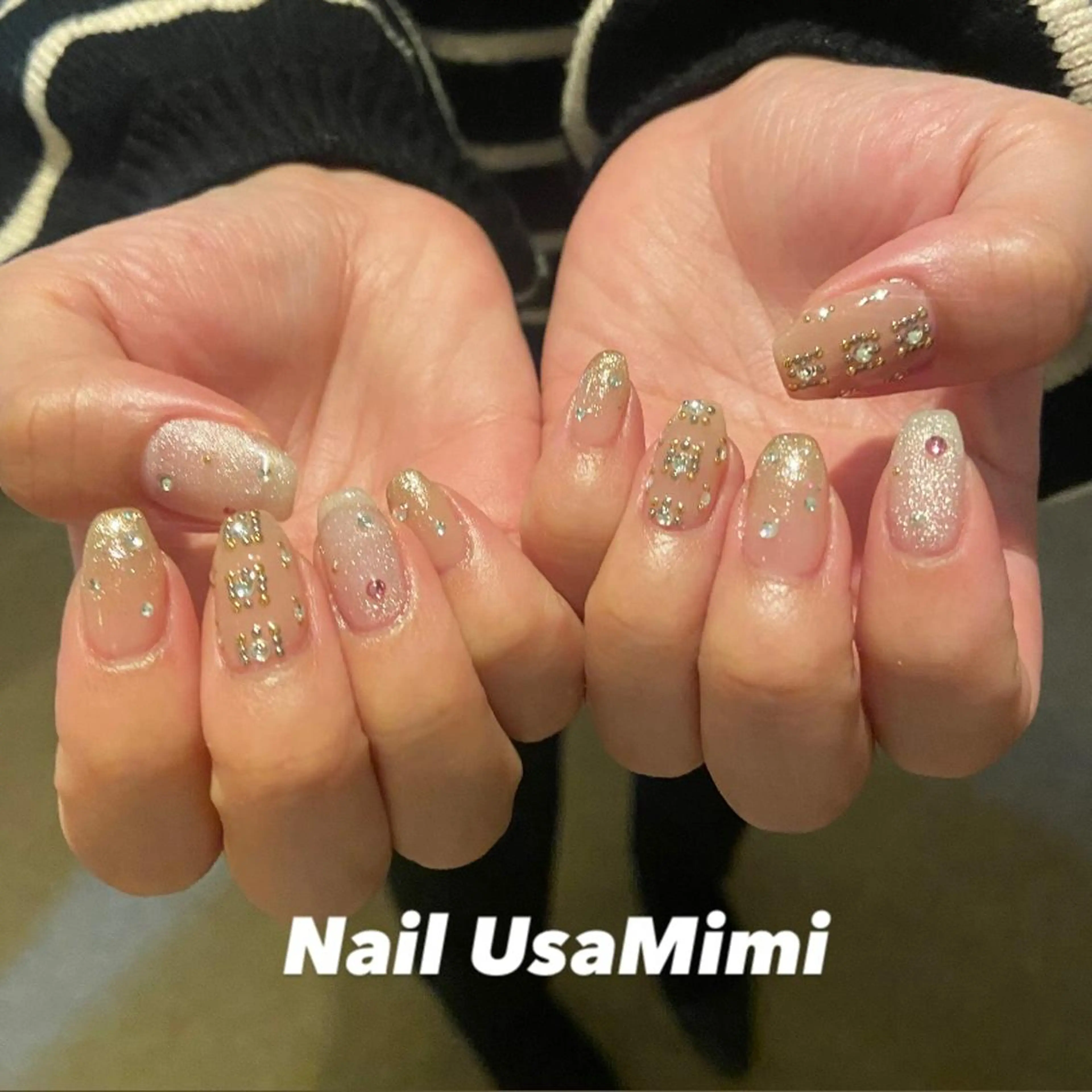 ネイル フットネイル ジェルネイル マグネットネイル 持ち込み ニュアンスネイル 本町ネイルNail UsaMimiのネイルデザイン