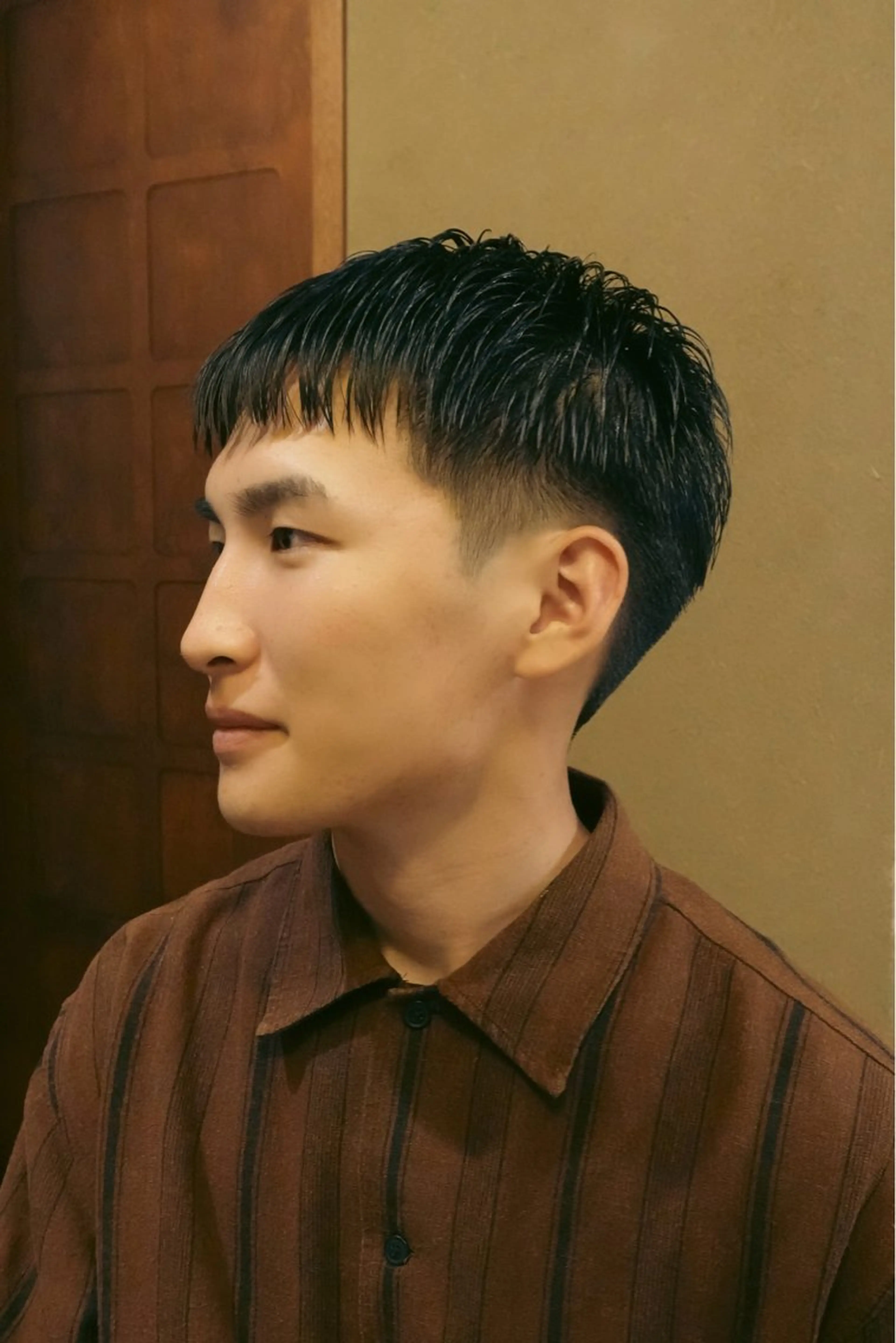 メンズ センターパート マッシュ メンズパーマ メンズショート スパイキーショート メンズカット 立川湧揮のヘアスタイル