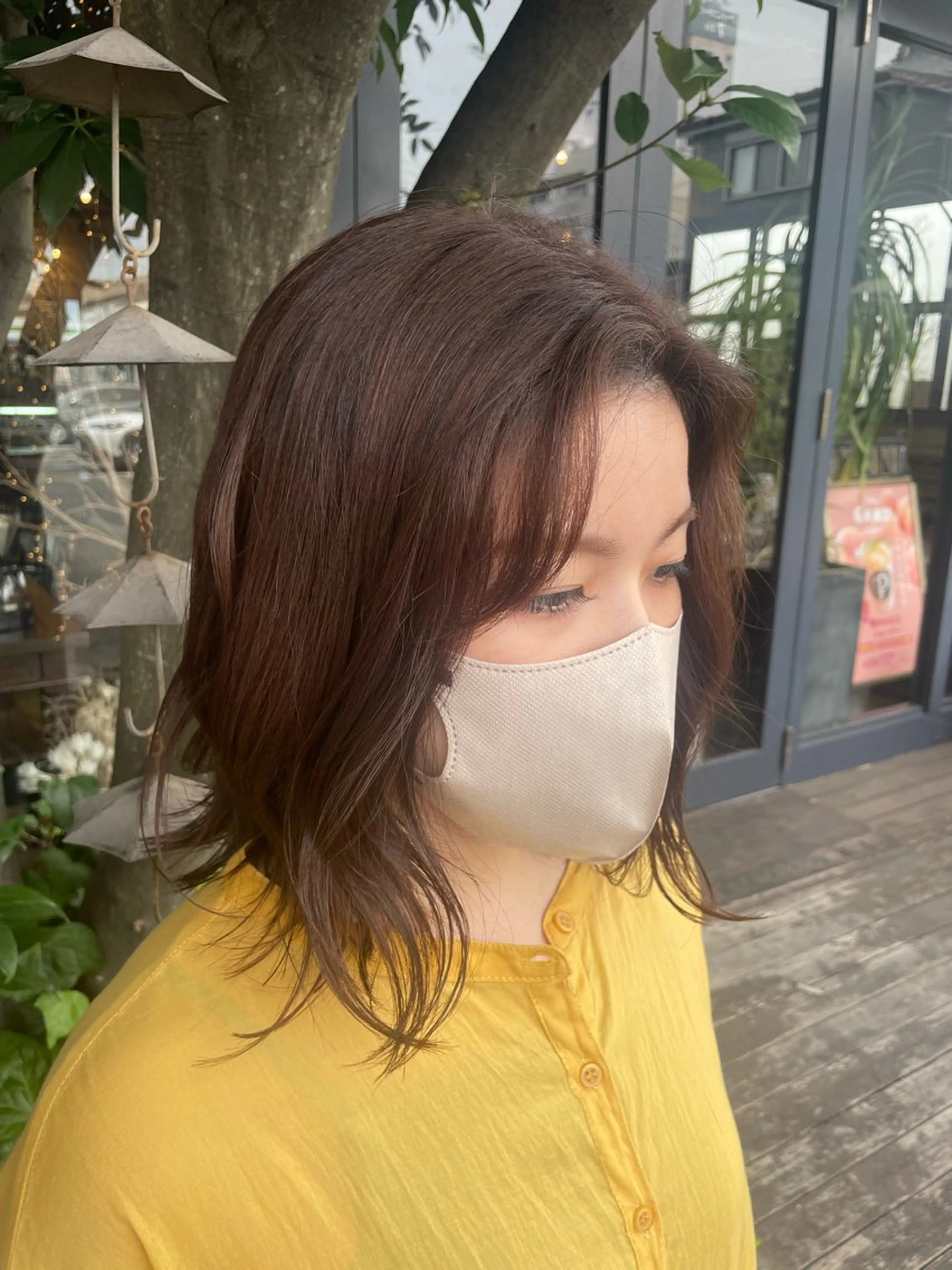 セミロング カラー 梨子🐣艶カラー🌈 ダメージレス💖のヘアスタイル