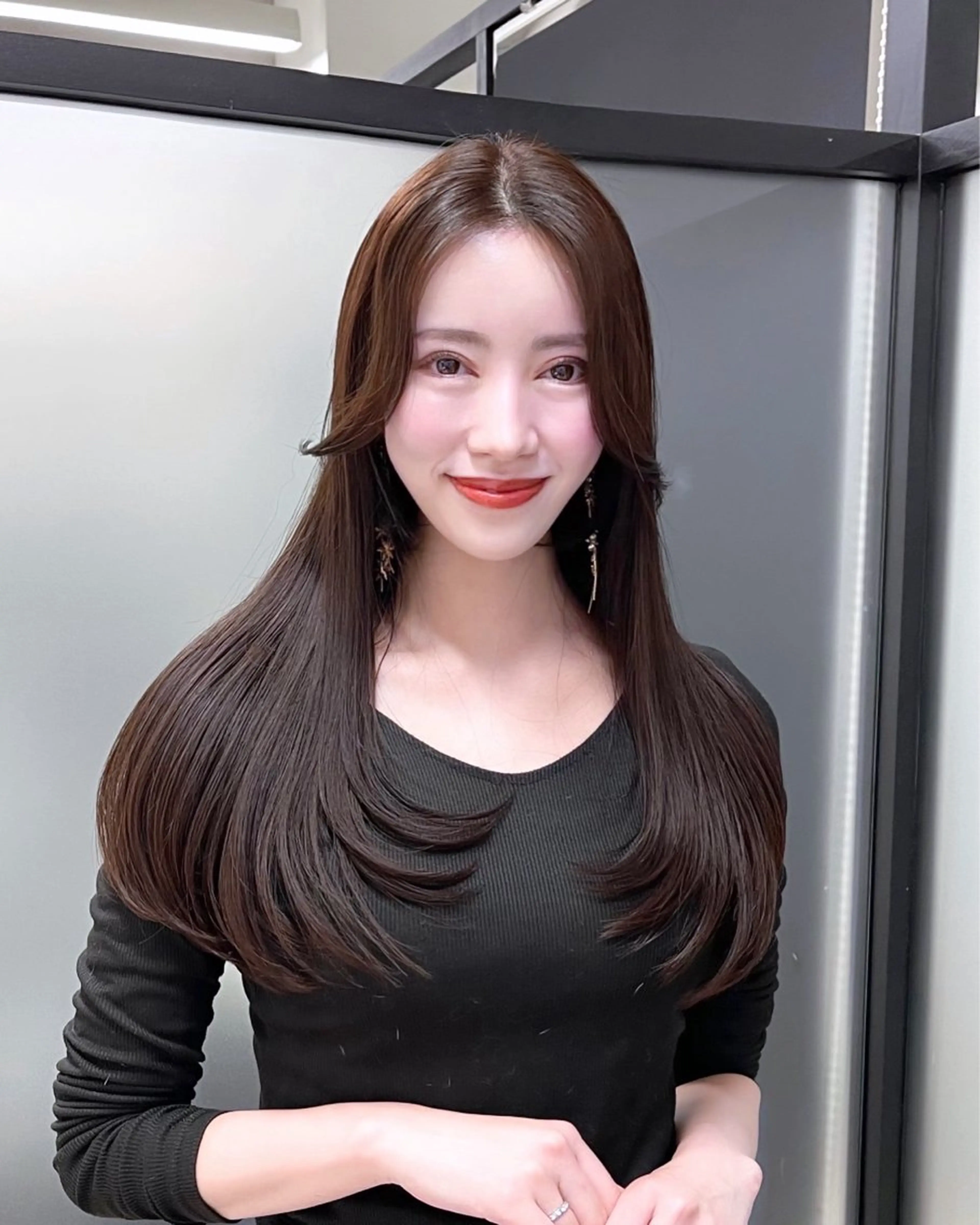 ロング 韓国風ヘア レイヤーカット カット ヘアカラー トリートメント 韓国レイヤーカット 髪質改善▫️水野有真のヘアスタイル