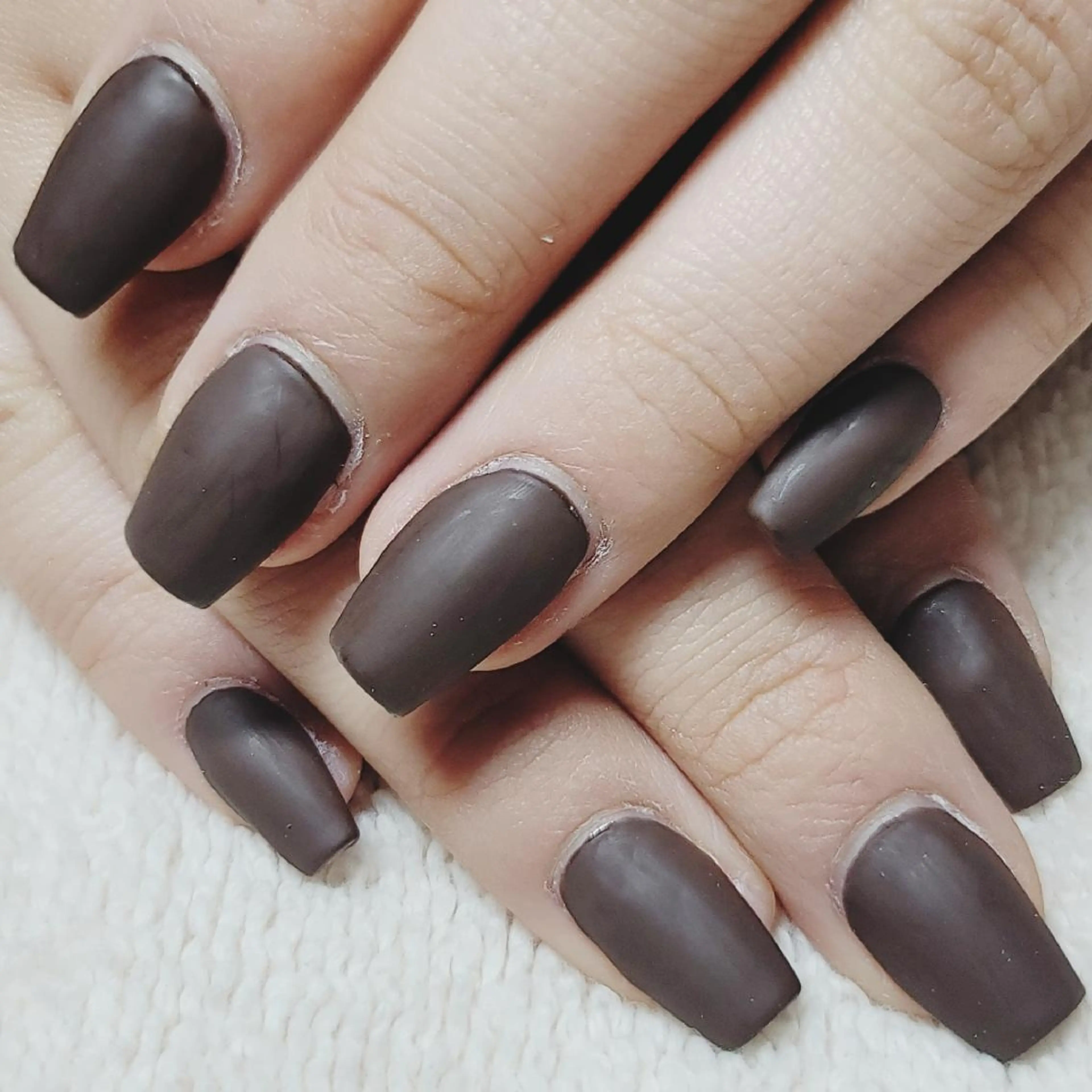 ネイル ブラウン マットネイル ワンカラーネイル ハンドネイル よしだ ひろきのネイルデザイン