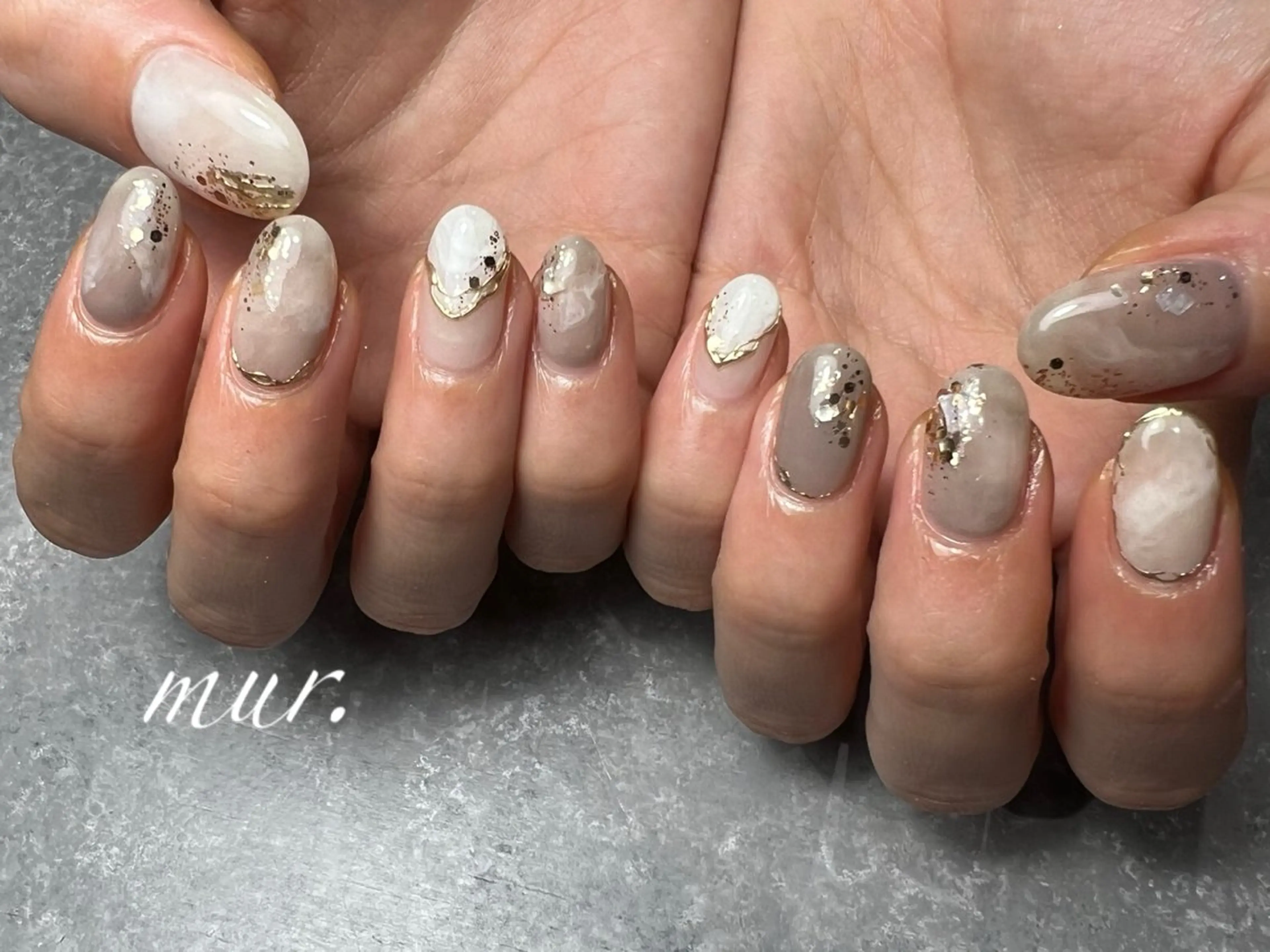 ネイル ジェルネイル 韓国ネイル ラメ(グリッター) ミラーネイル 持ち込み nailsalon mur.のネイルデザイン