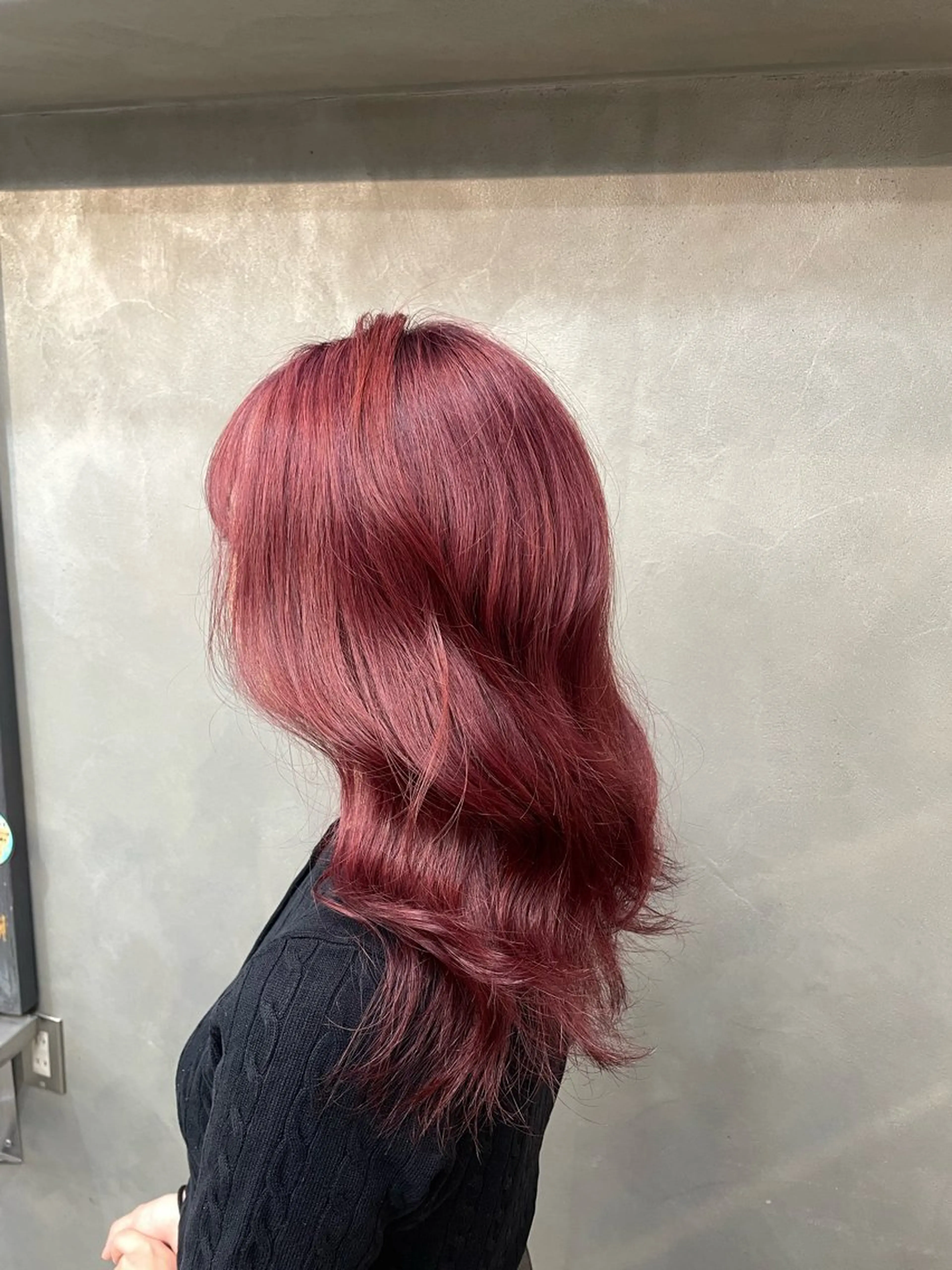 ロング カラー レッドカラー ヘアカラー TNB TOKYO所属・Insta 指名 No.1KURUMIのヘアスタイル