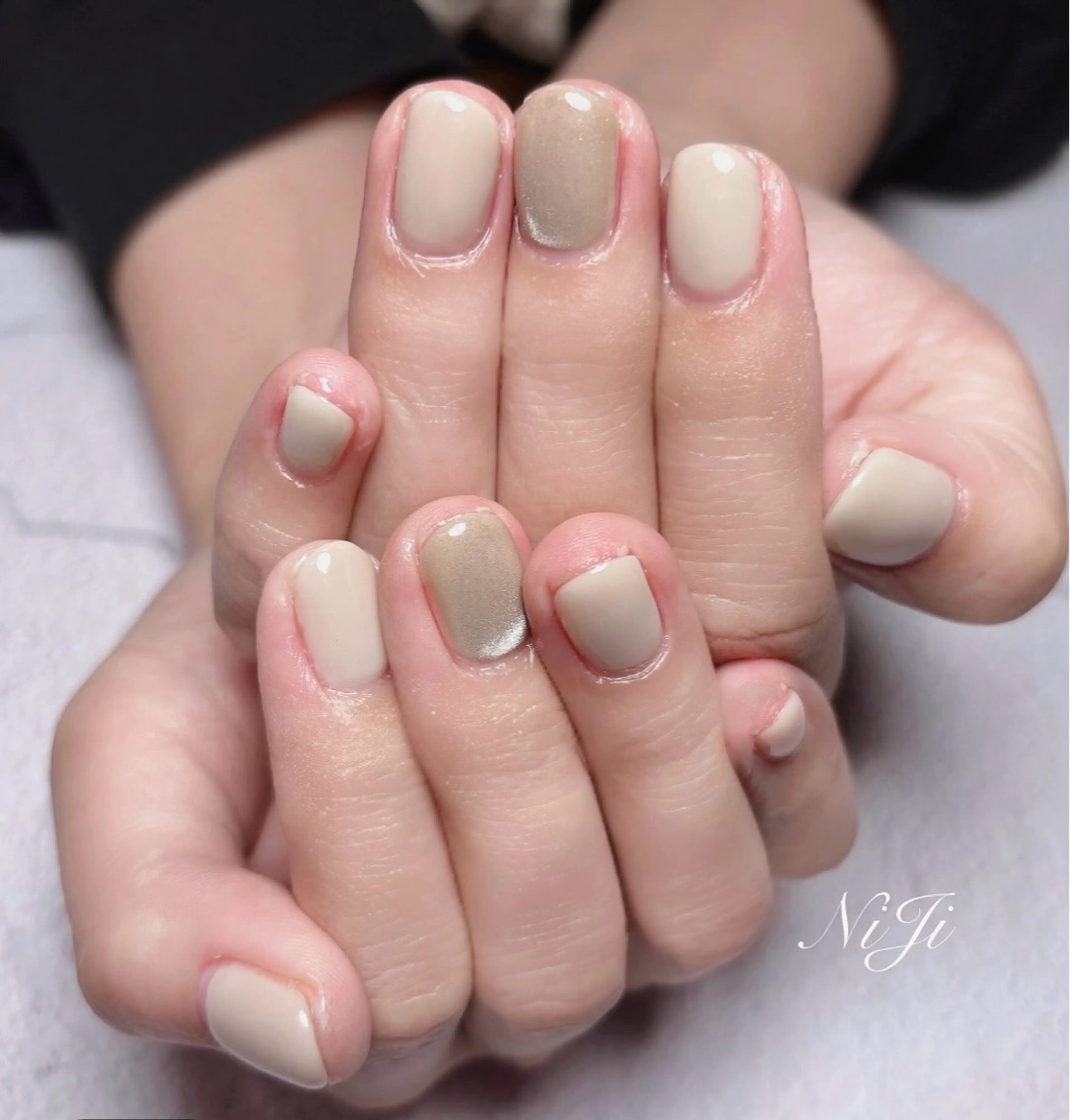 ネイル マグネットネイル ワンカラーネイル ホワイト nailsalon N iＪｉのネイルデザイン