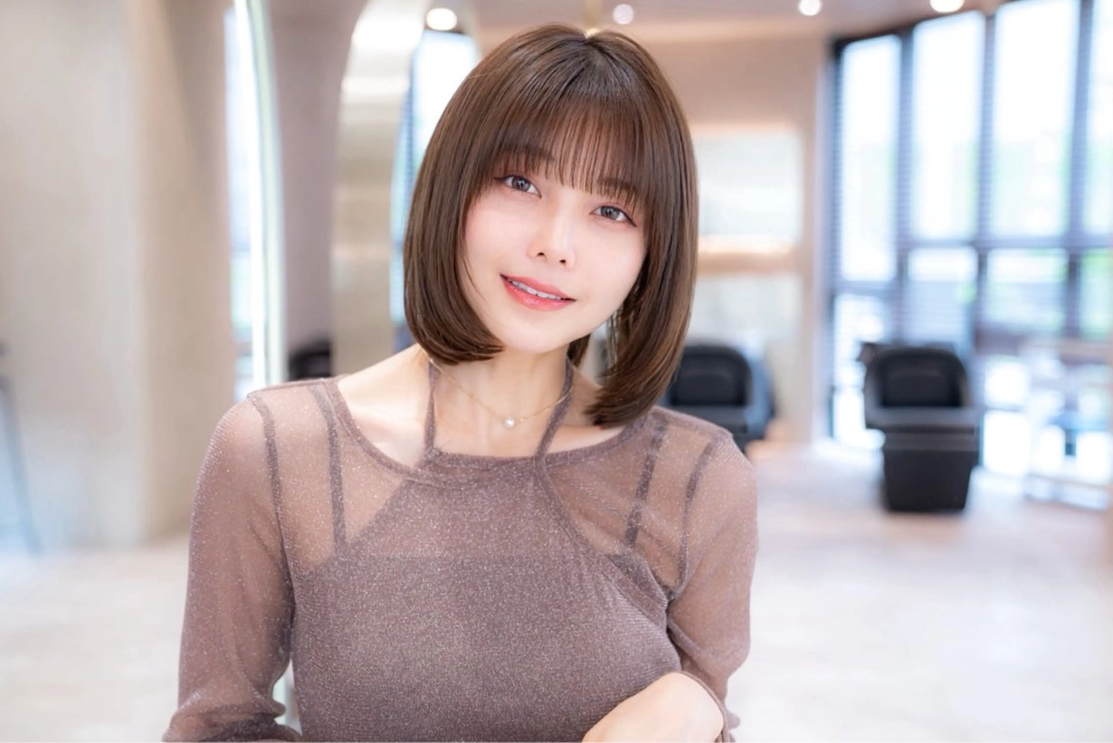 ミディアム カラー ブラウンカラー 韓国風ヘア ヘアカラー 韓国ヘア顔周りカット そーた/渋谷駅のヘアスタイル