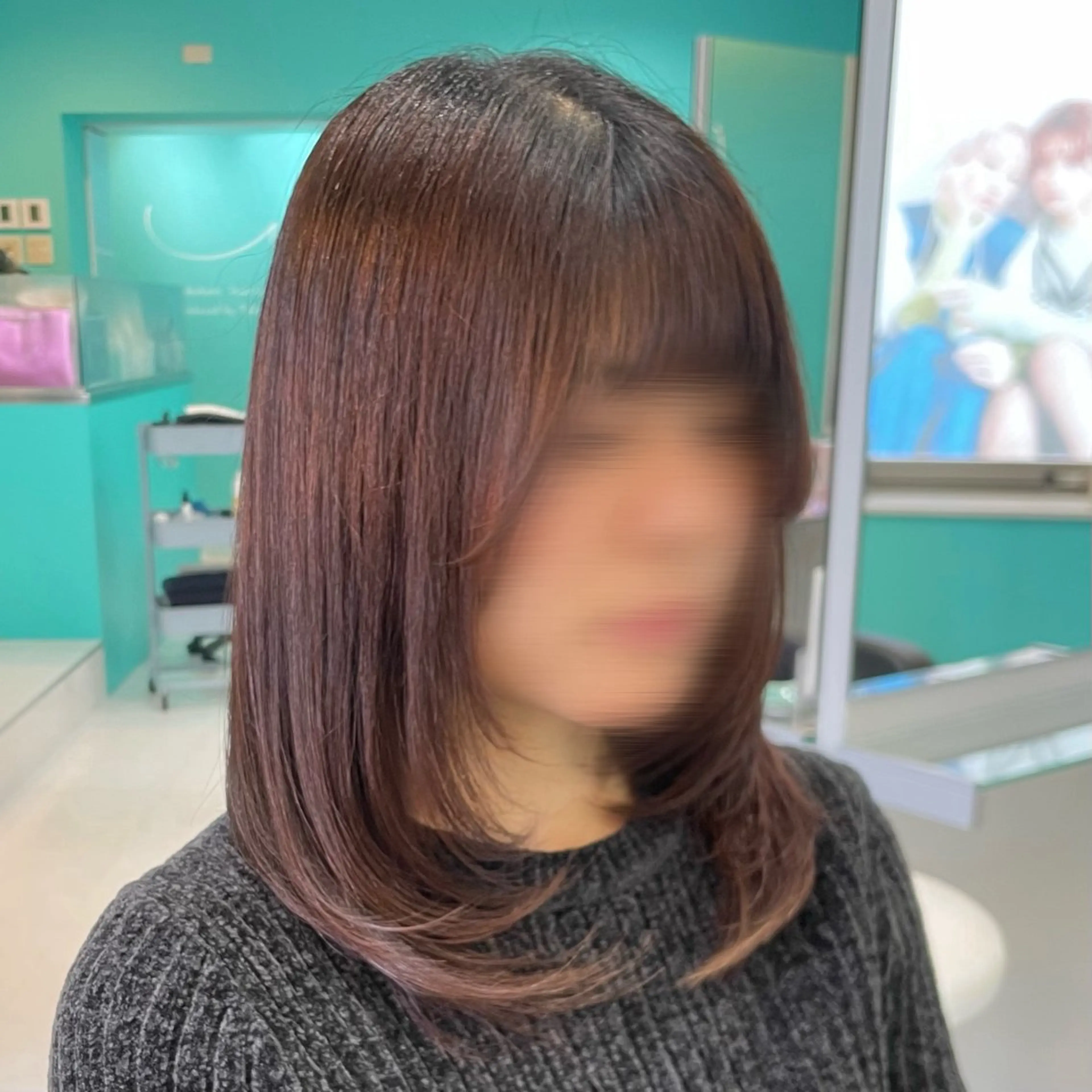 ミディアム レイヤーカット カット トリートメント Natsuki🤍 透明感×艶カラー🫧のヘアスタイル