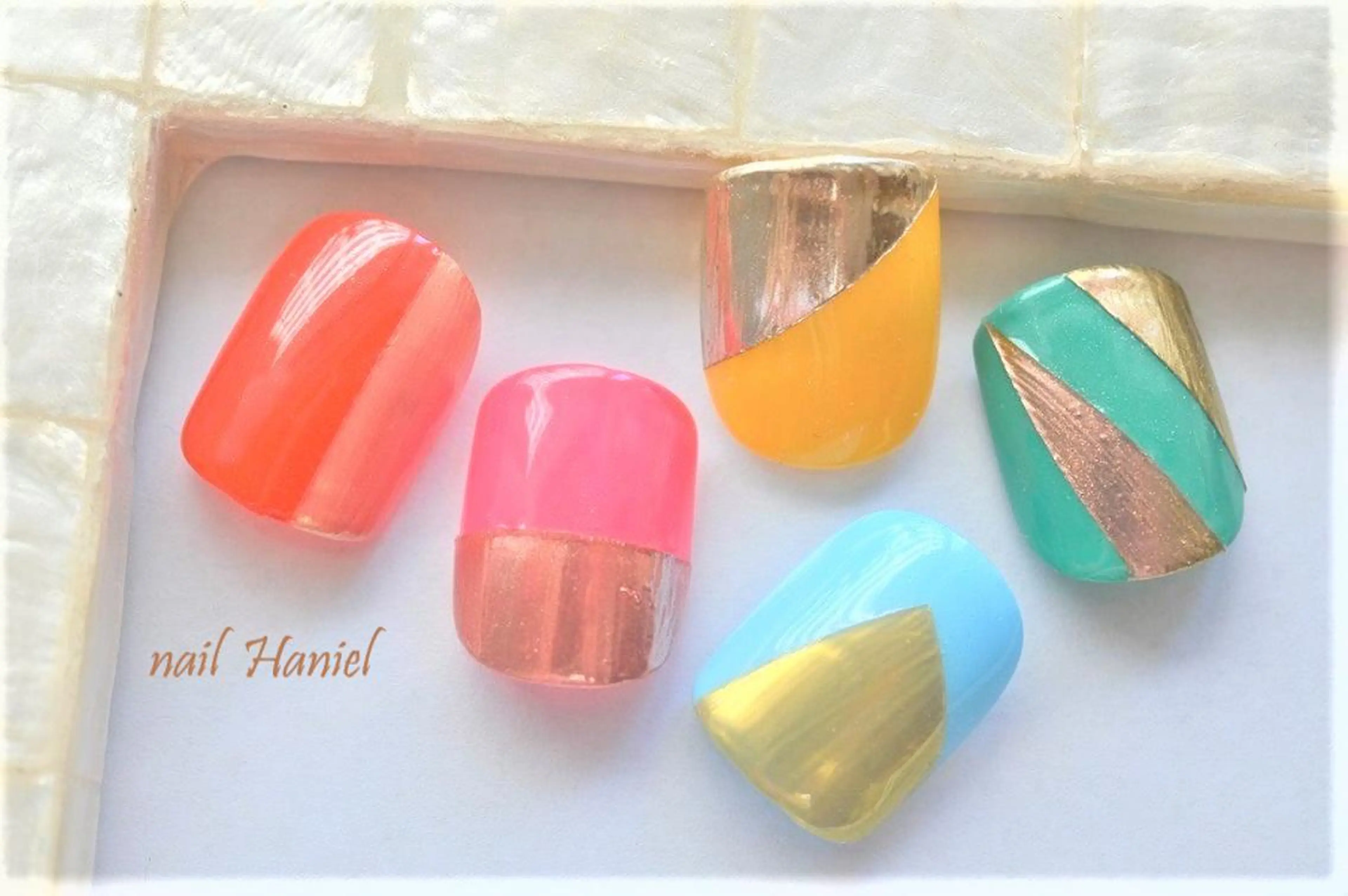 ネイル フットネイル ジェルネイル ミラーネイル nail Haniel所属・半蔵門サロンハニエル 魅神 ちよのネイルデザイン