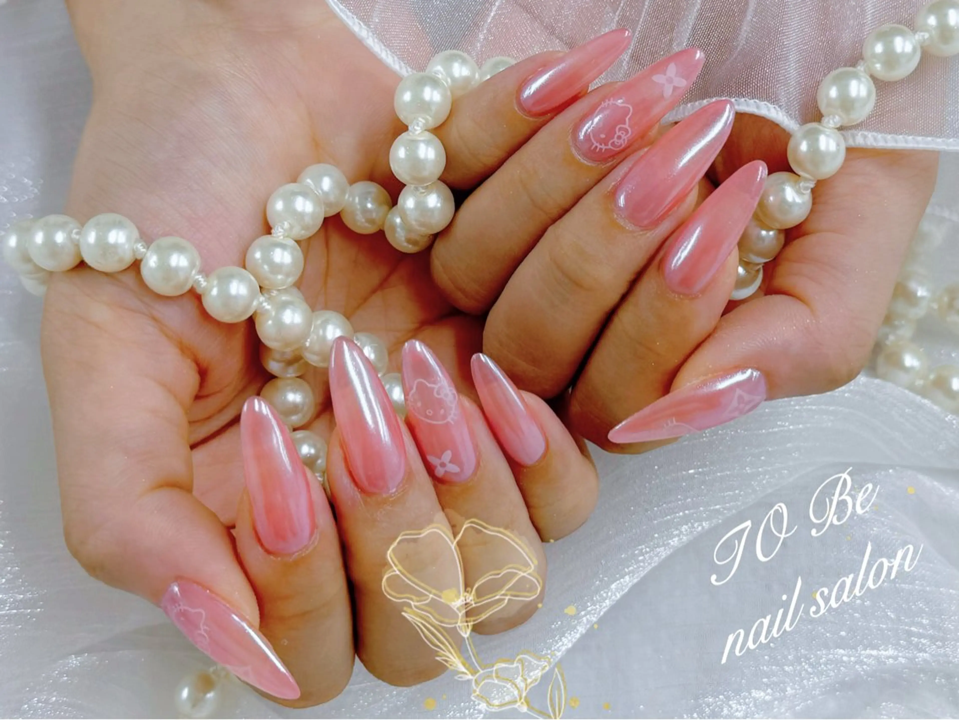 ロング ハンドネイル Nail Salon To Be珈月のネイルデザイン
