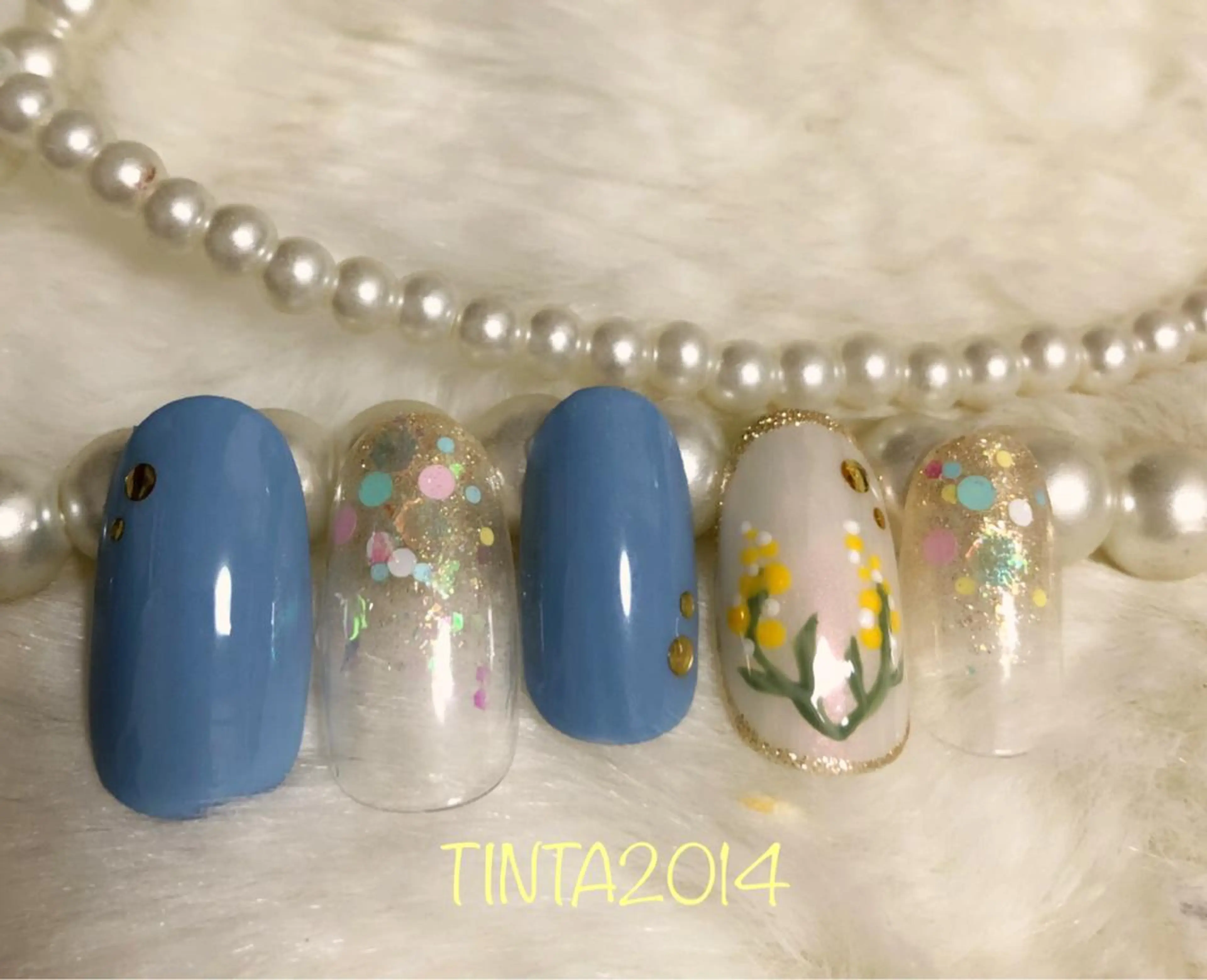 ネイル ブルー ネイルサロン ティンタ所属・馬場 典子のネイルデザイン