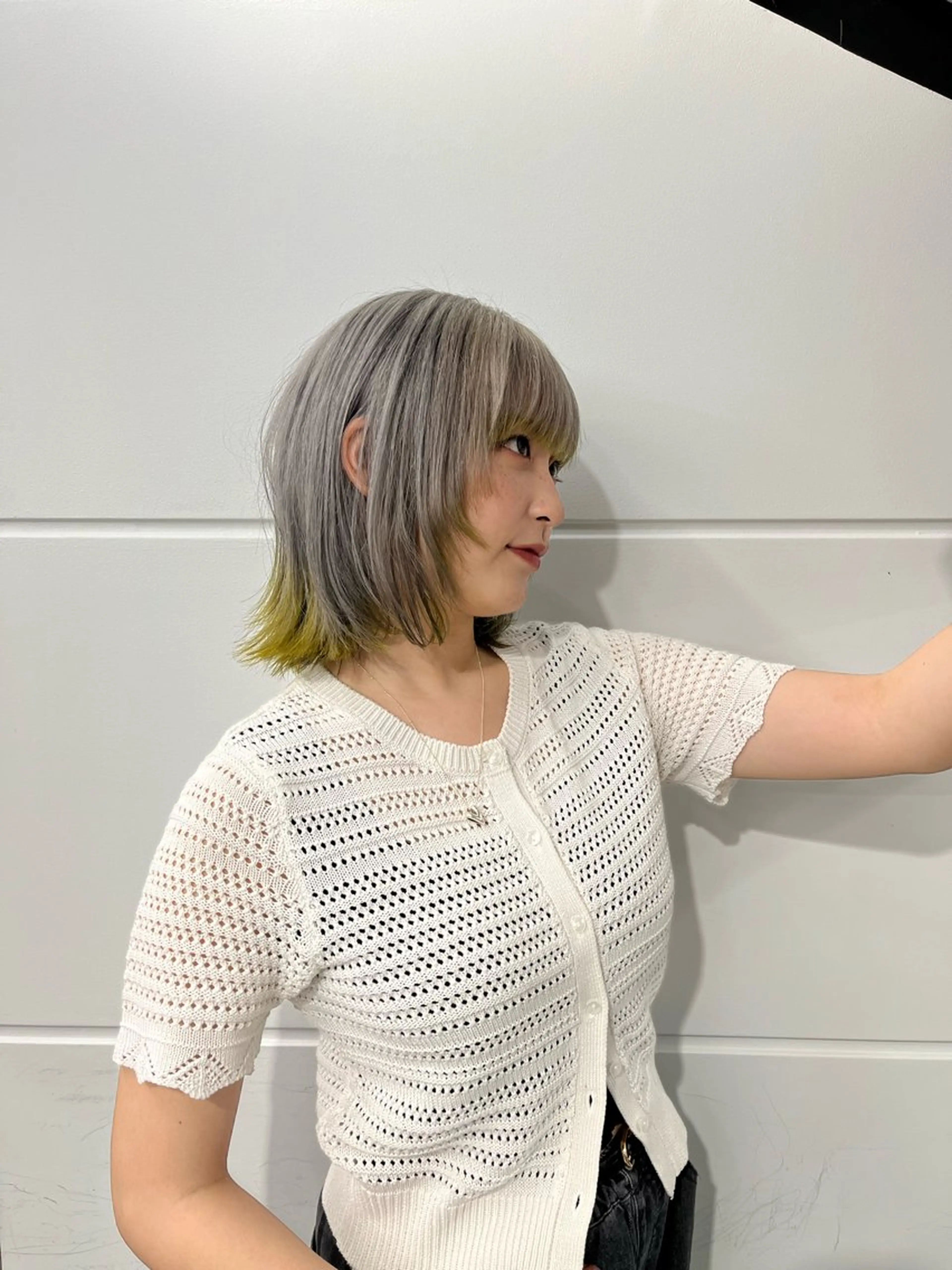 ミディアム 縮毛矯正/ハイトーン /パーマ/前原汐🎐のヘアスタイル