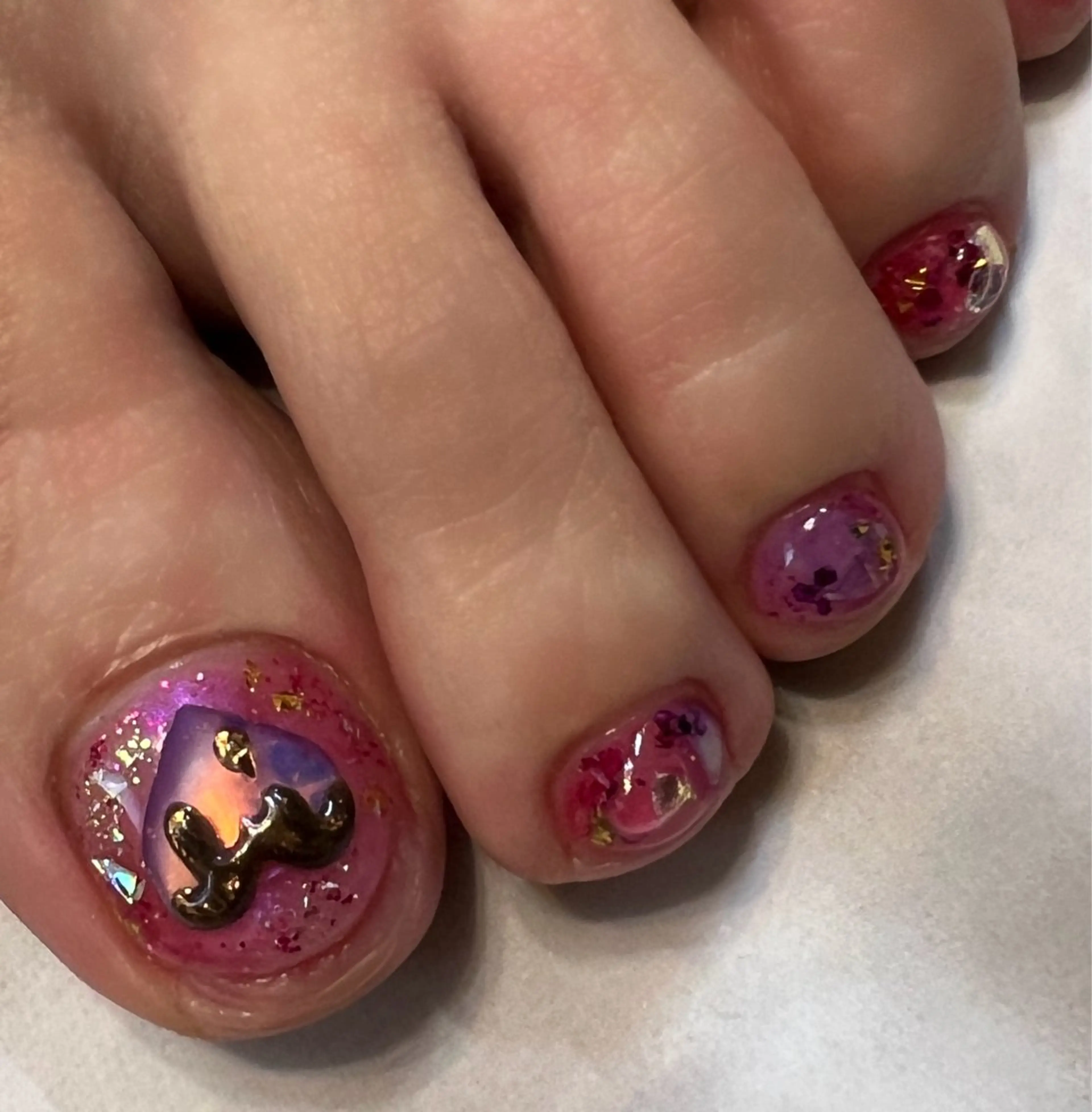 ネイル フットネイル ジェルネイル バレンタイン Ri.nail オクマトモカのネイルデザイン