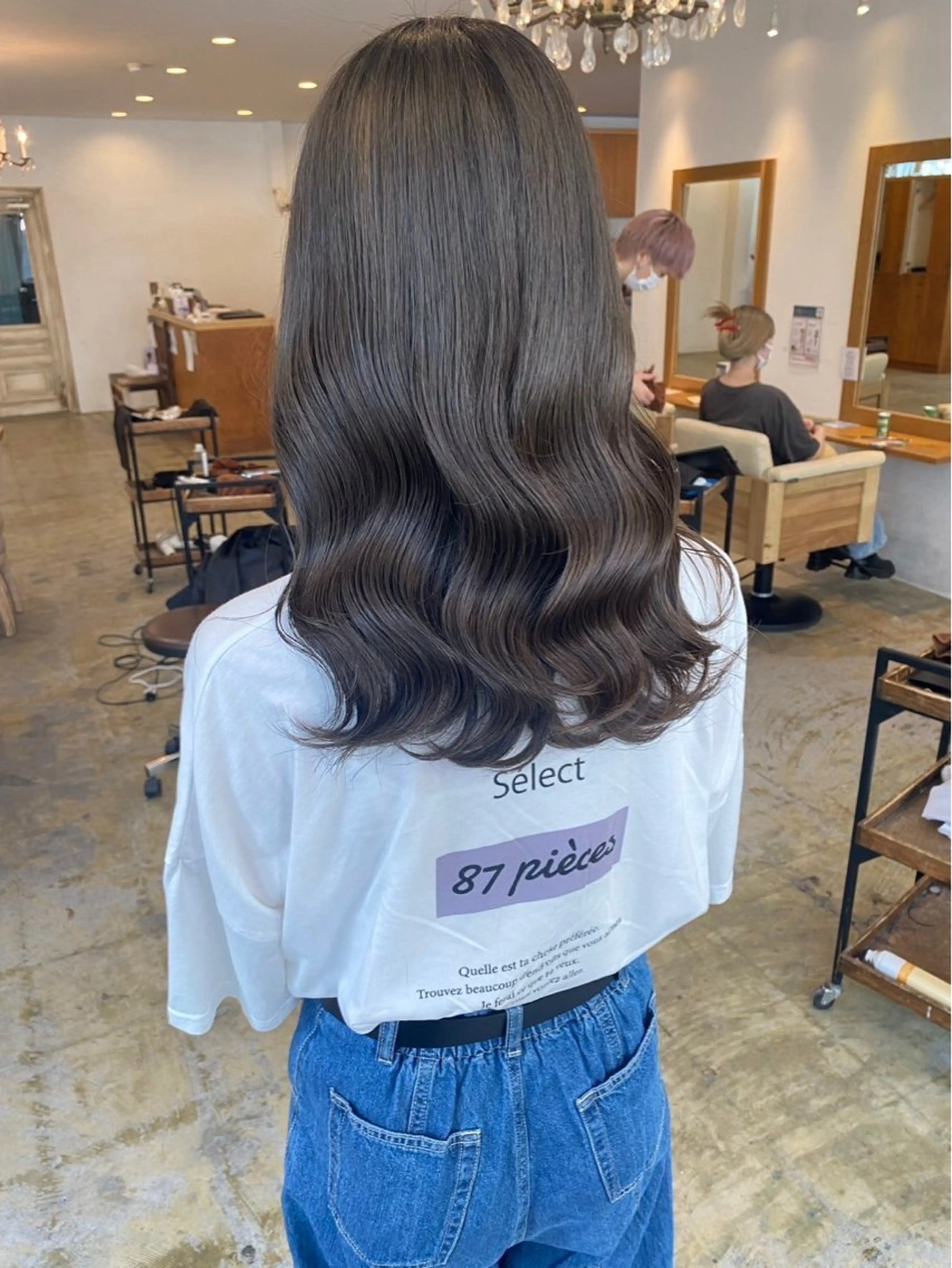 セミロング カラー グレージュ ディフィー所属・☘️ヨシノ/ カラーモデル募集中✨のヘアスタイル