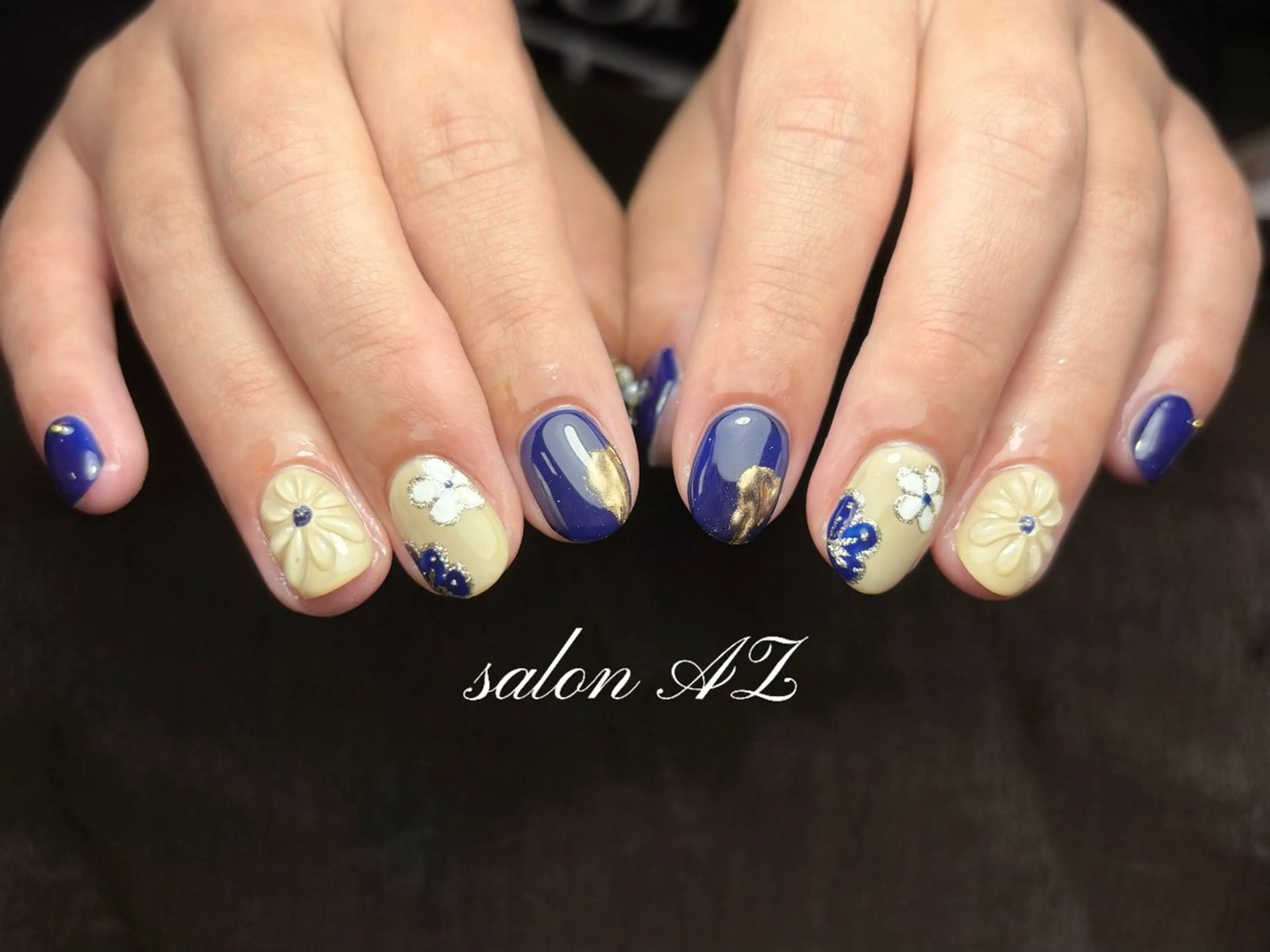 ネイル 長さ出し フットネイル フレンチネイル マグネットネイル ニュアンスネイル salonAZ トップネイリストのネイルデザイン