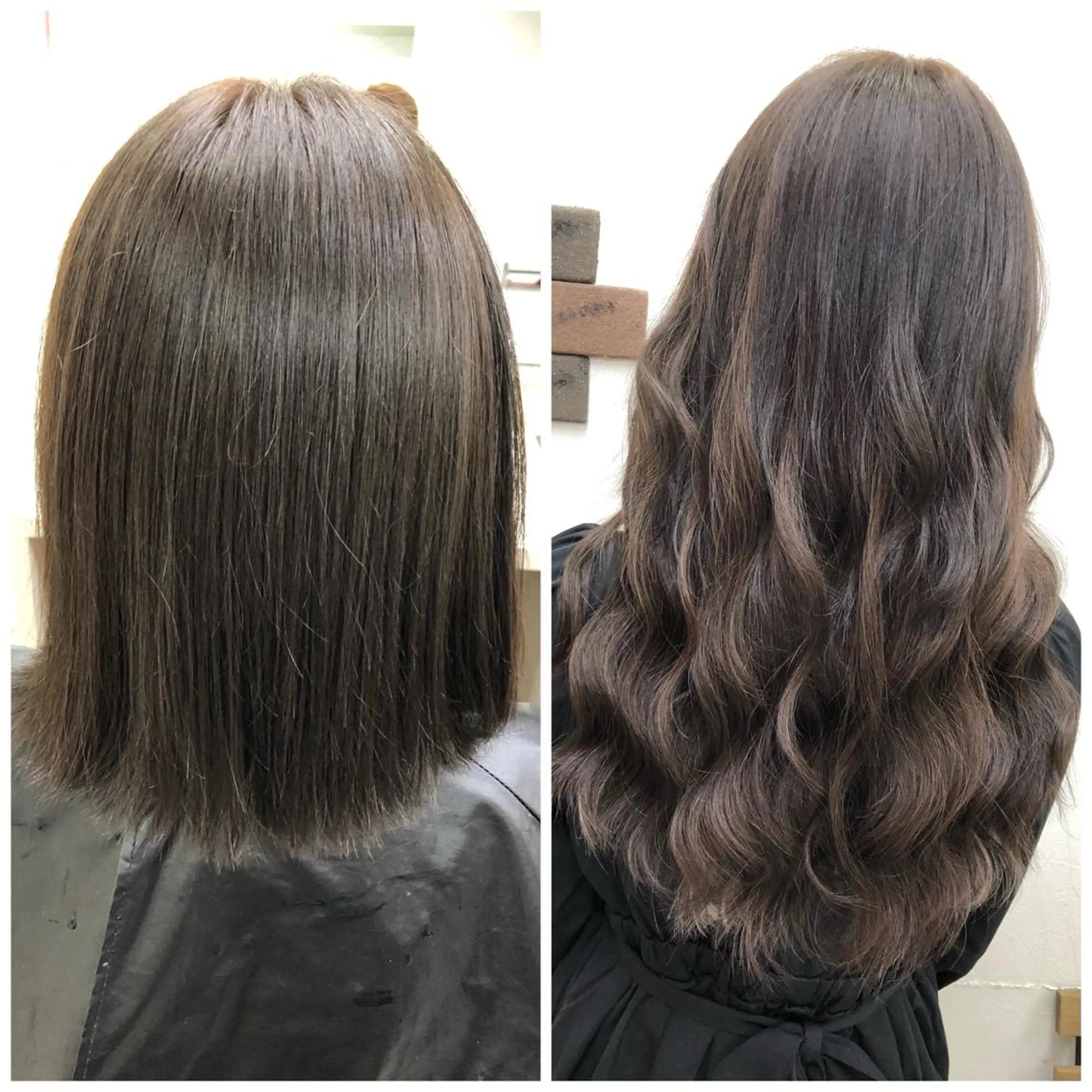 セミロング シールエクステ エクステ エクステ 池袋🧡ダブルカラー /馴染ませエクステのヘアスタイル