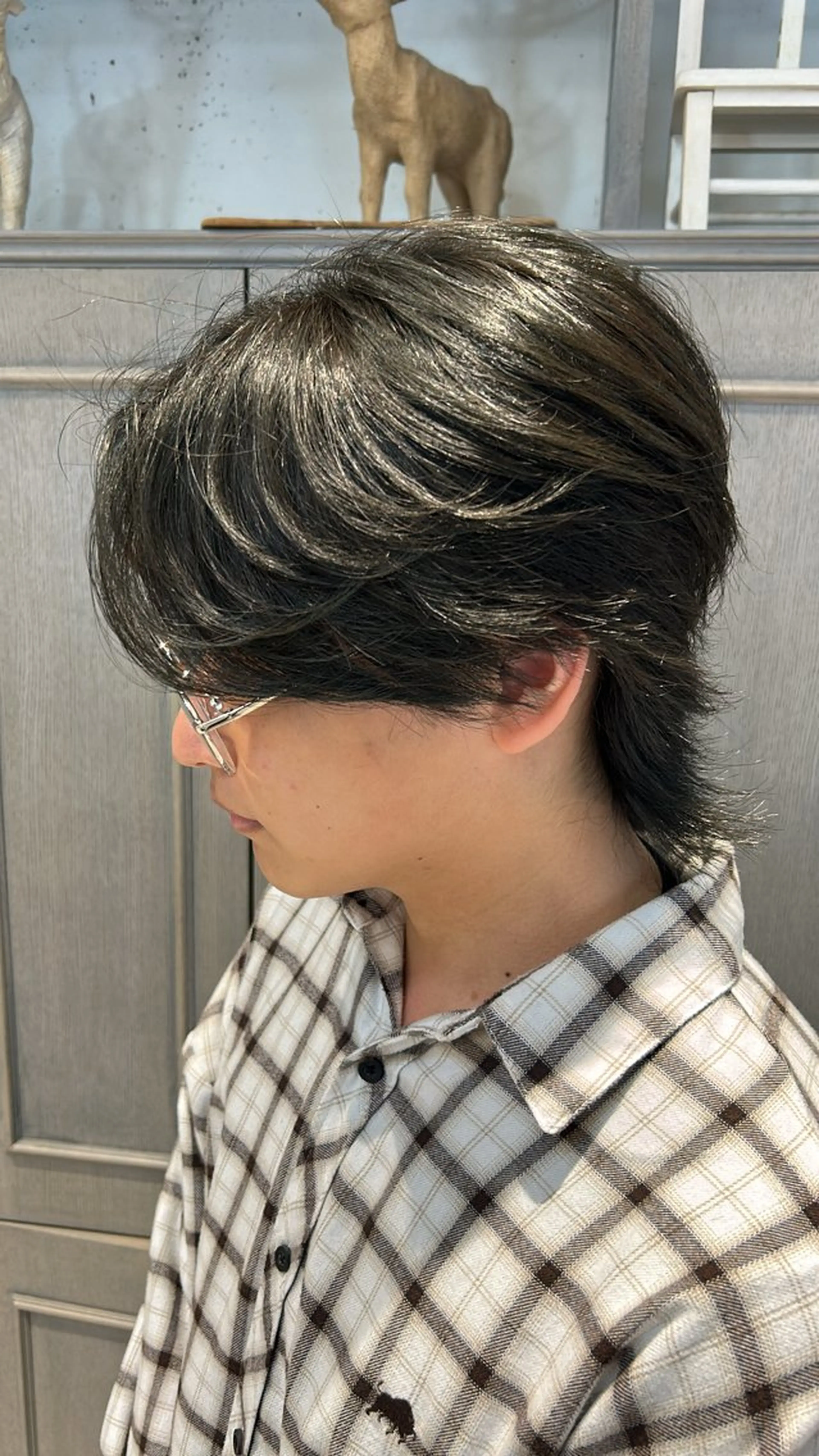 メンズ センターパート メンズウルフカット ウルフカット 仁 🐺のヘアスタイル