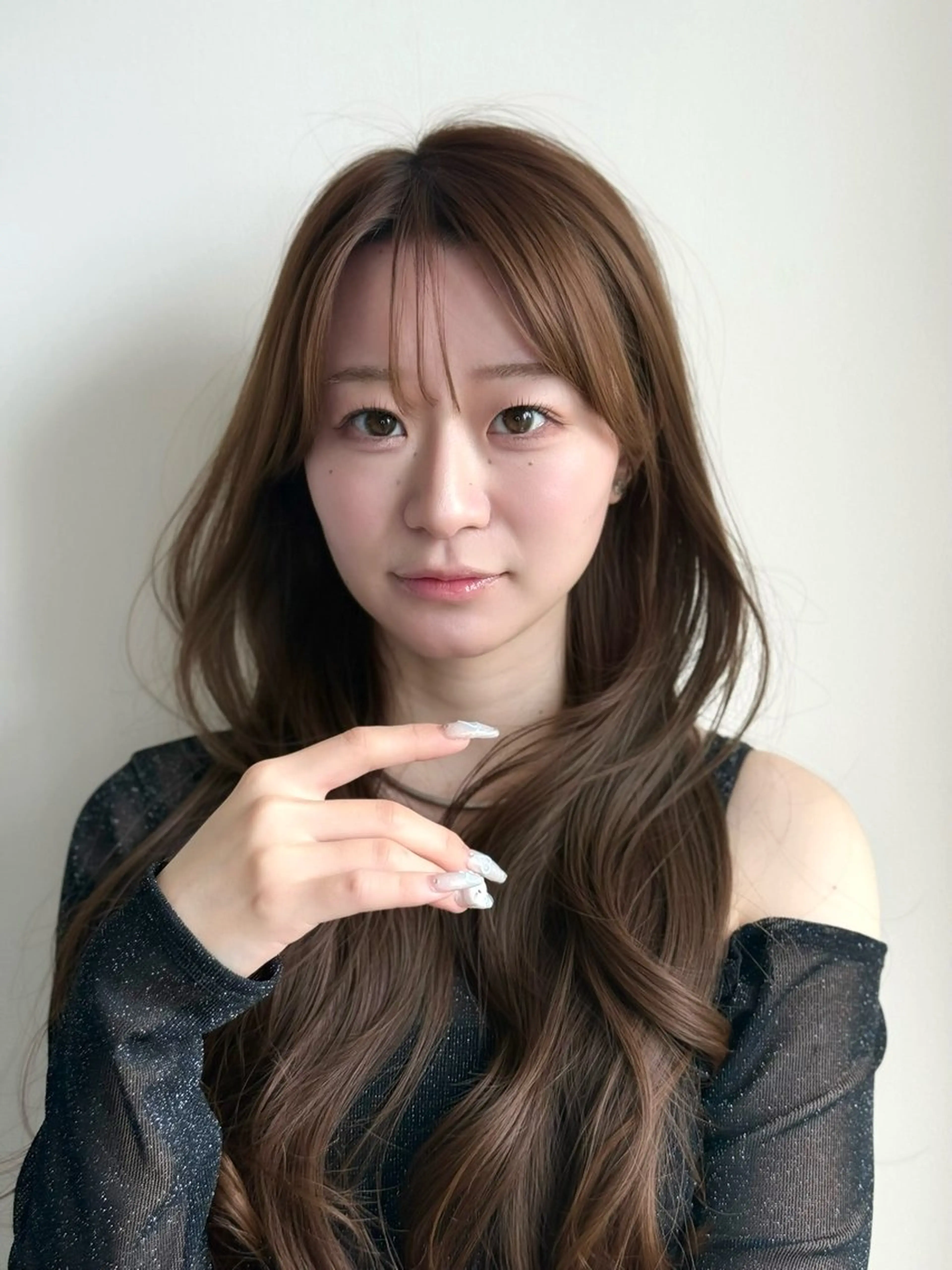 ロング カラー アッシュ ブリーチ 透明感カラー ダブルカラー グレージュ カット ヘアカラー 日韓レイヤー🇰🇷 艶カラー/ナカネのヘアスタイル