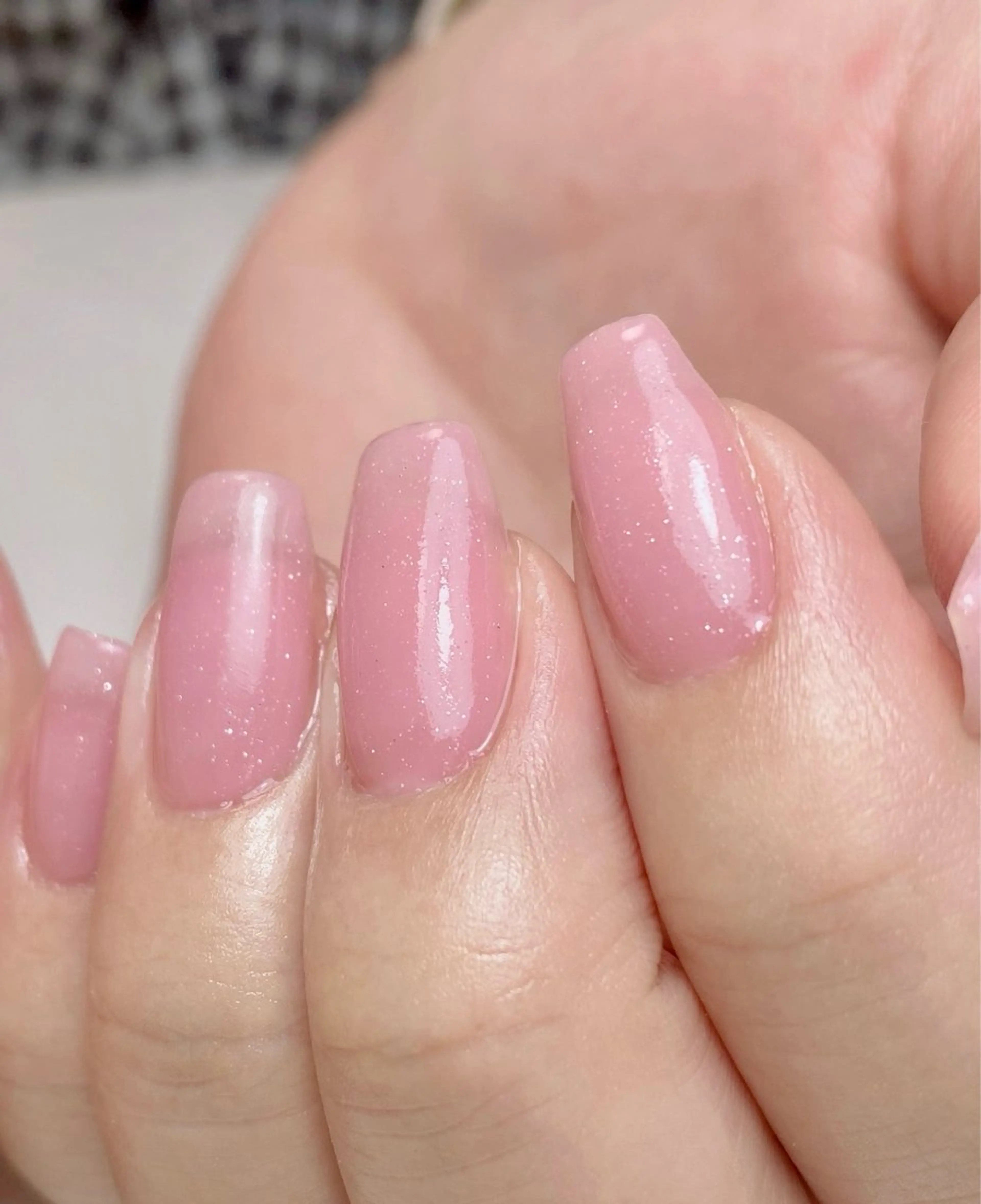 ネイル ラメ(グリッター) ピンク シンプルネイル Nail Salon K 🧸美爪育成のネイルデザイン