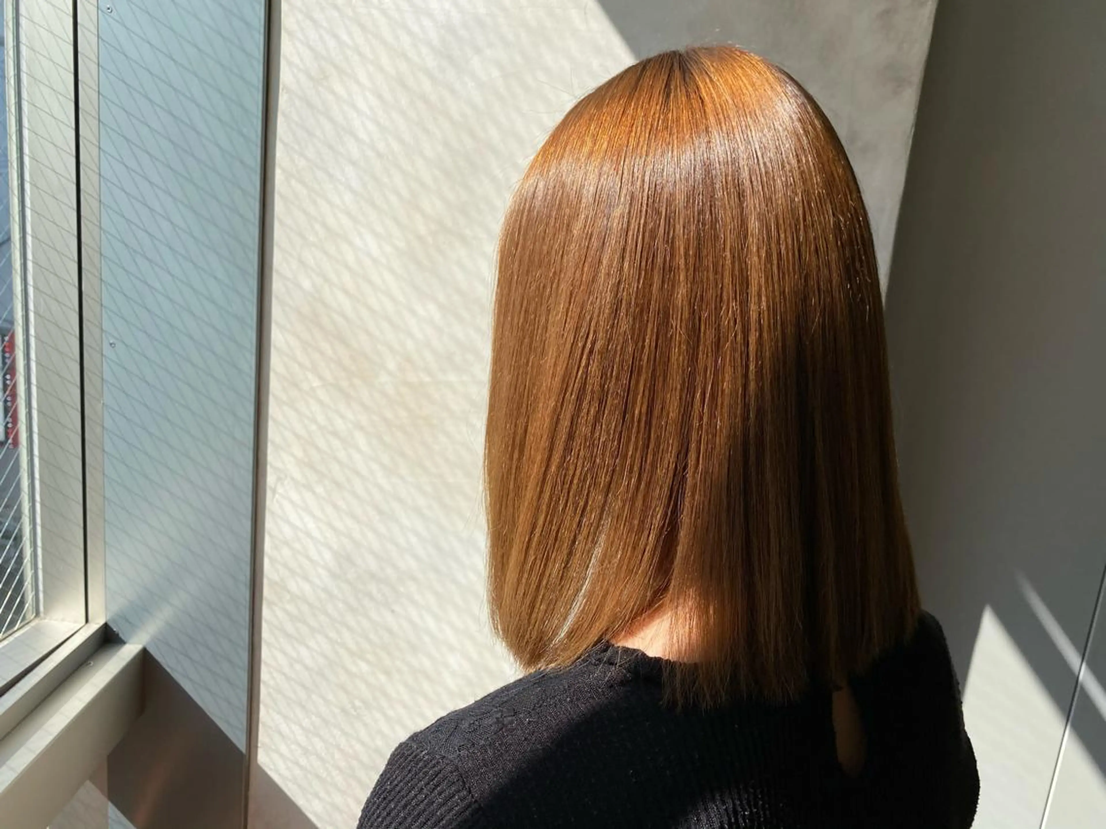 ミディアム パーマ 縮毛矯正 安部 真輝のヘアスタイル