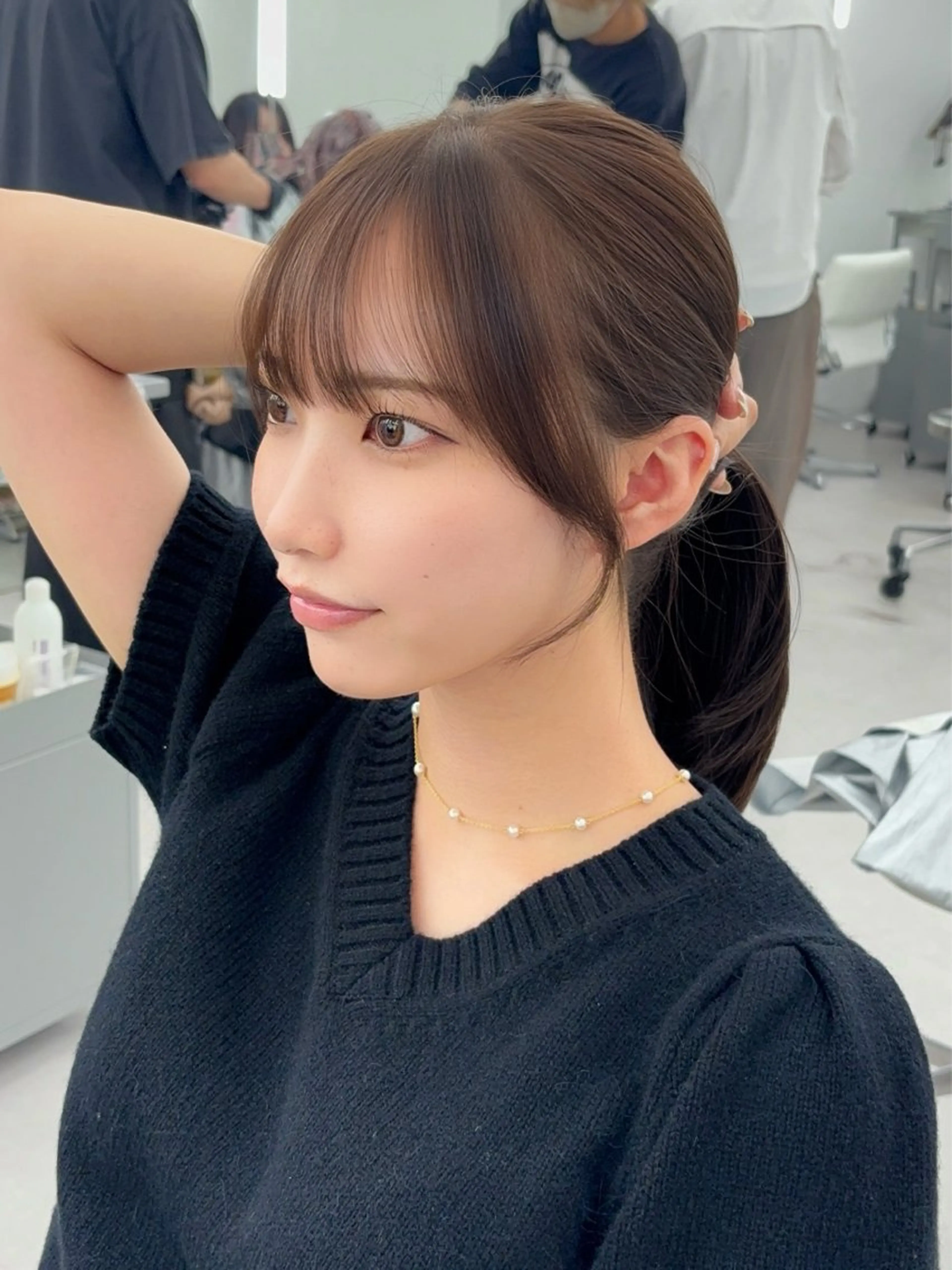 ロング カラー レイヤーカット 小顔カット カット ヘアカラー トリートメント 韓国ヘア/レイヤー/ 顔まわり足立遥奈のヘアスタイル