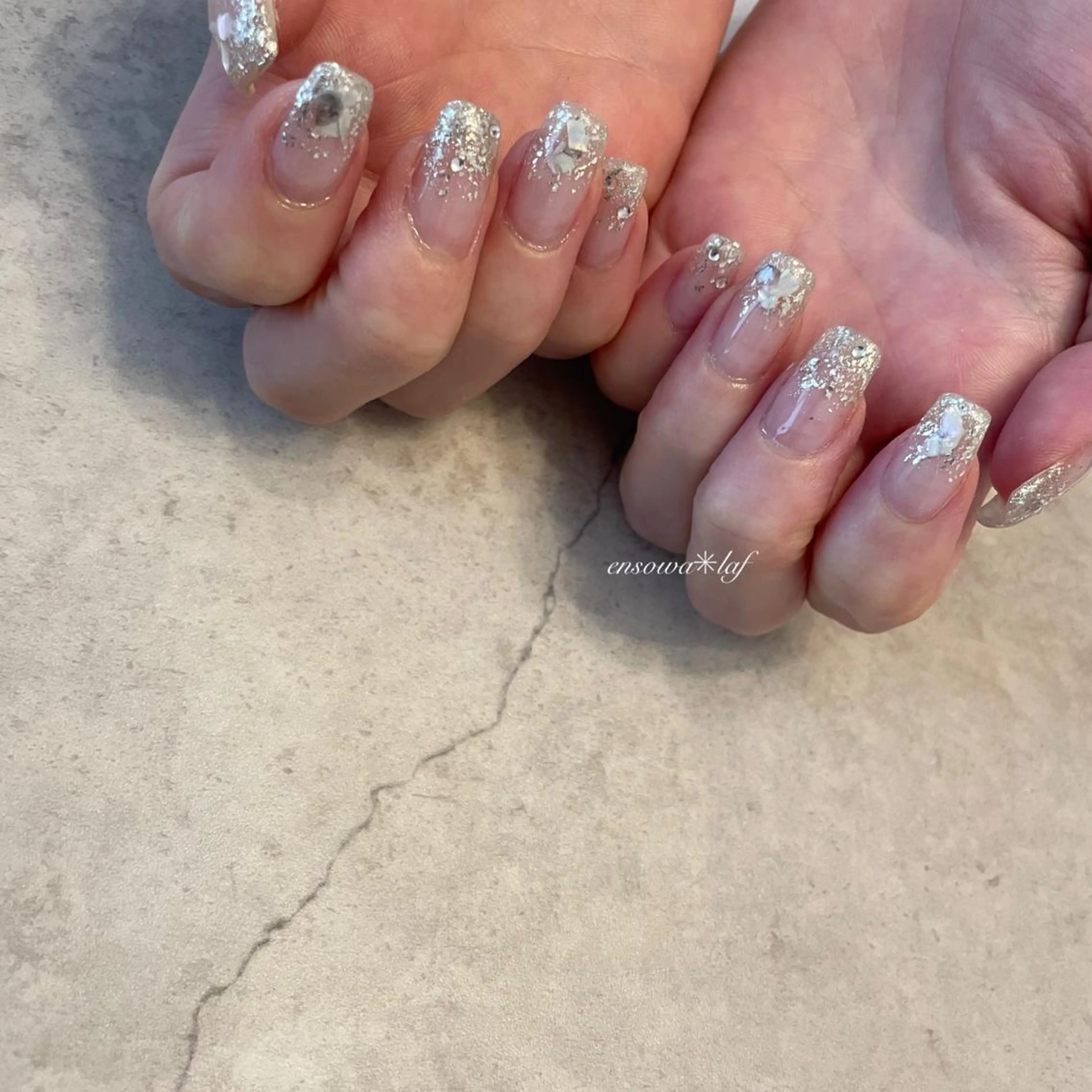 ネイル アートネイル オーロラネイル クリアネイル フレンチネイル ジェルネイル ensowa✱laf NAILのネイルデザイン