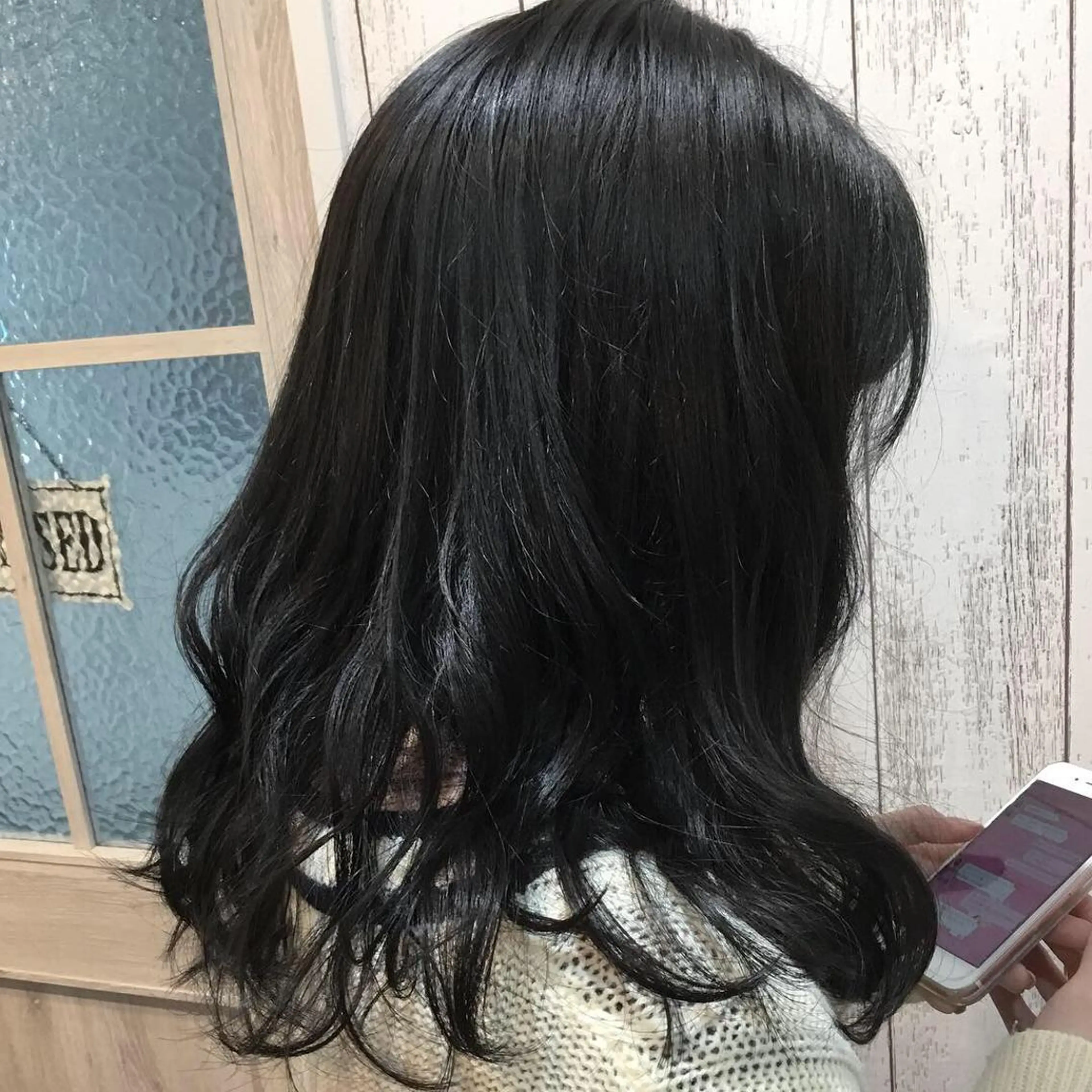 セミロング カラー パーマ 金崎 新吾のヘアスタイル
