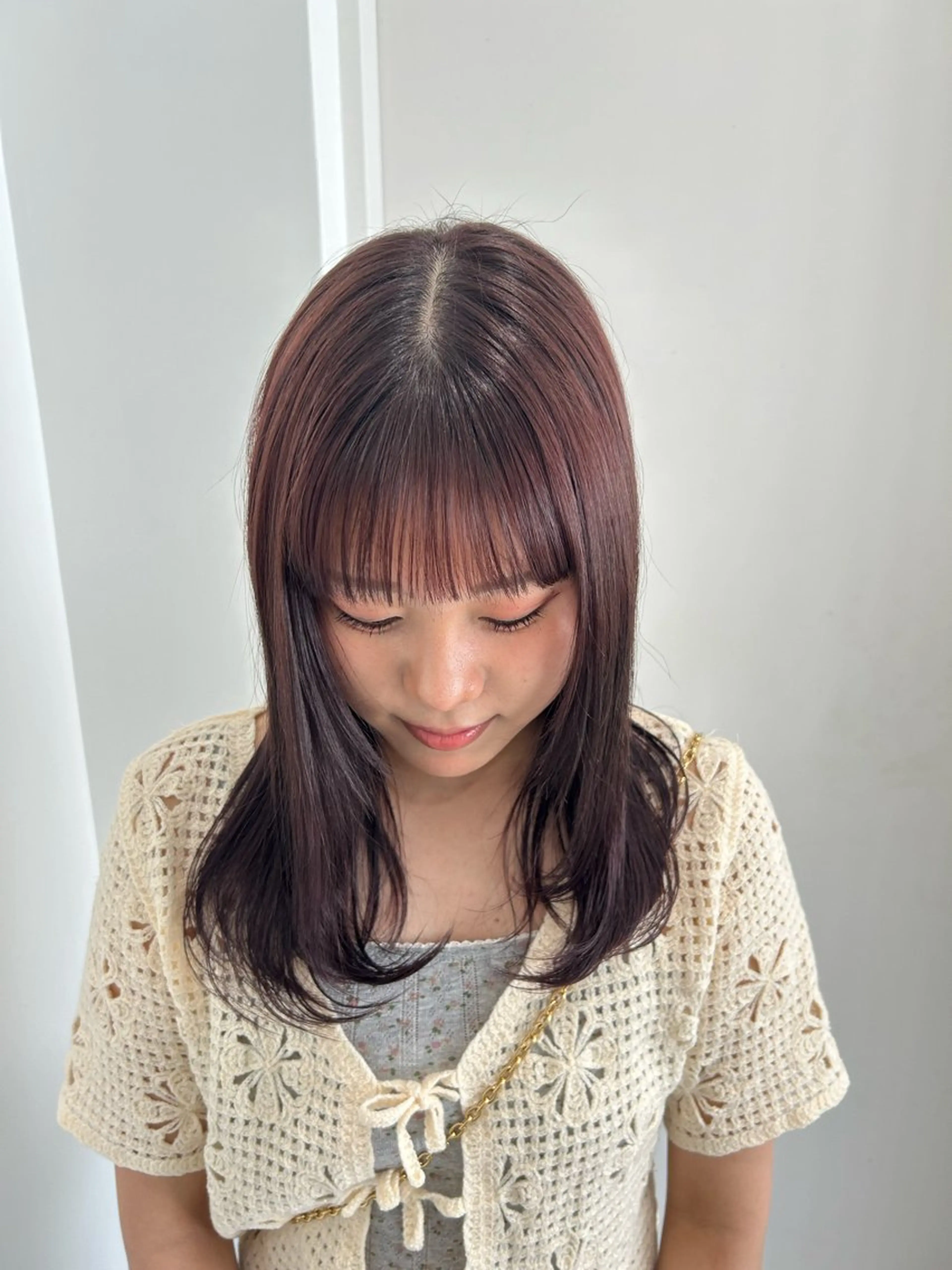 セミロング カラー 愛結 暖色カラー🎀🩰のヘアスタイル