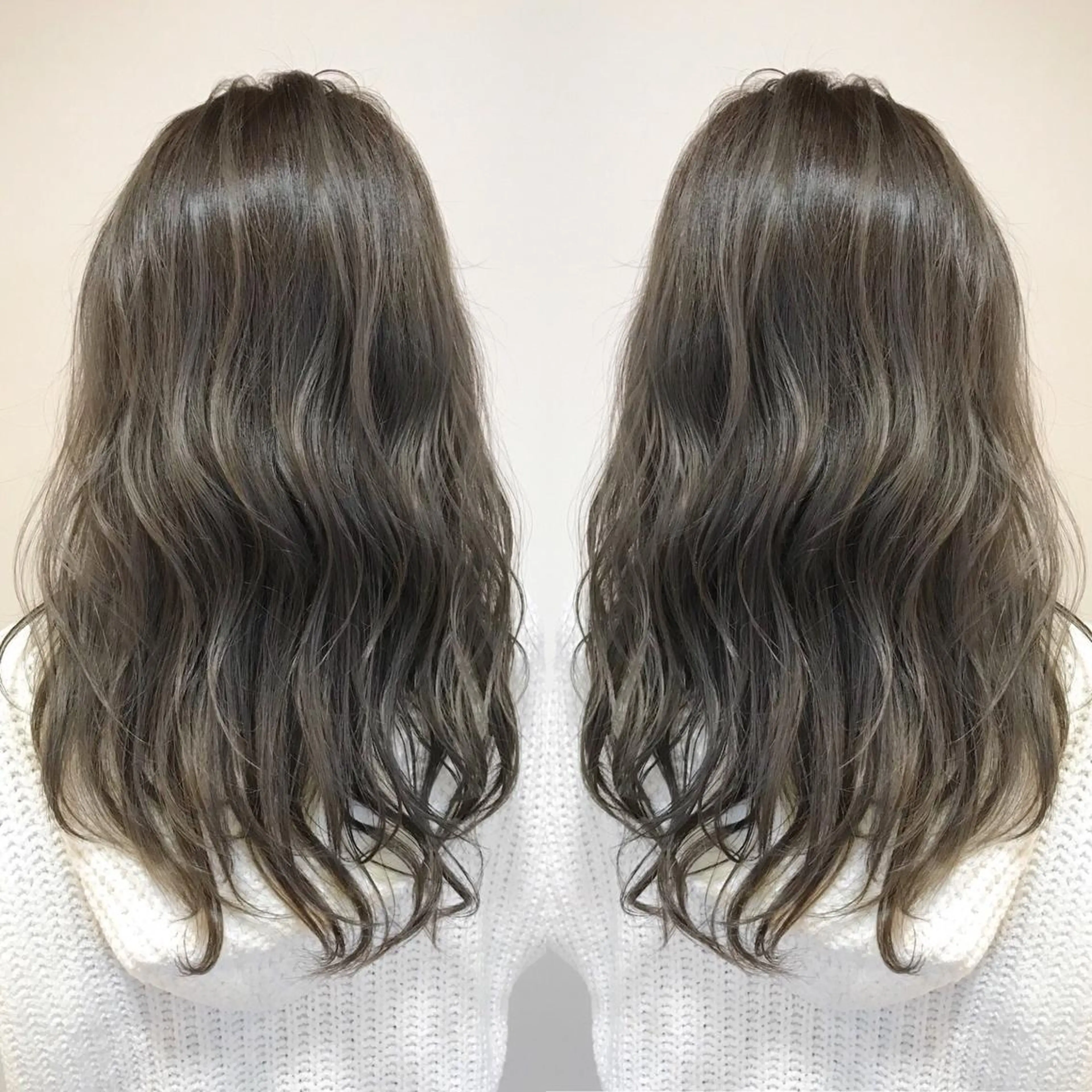 ロング カラー グレージュ ハイライトカラー ハイライト ヘアカラー トリートメント chiyo yasuのヘアスタイル