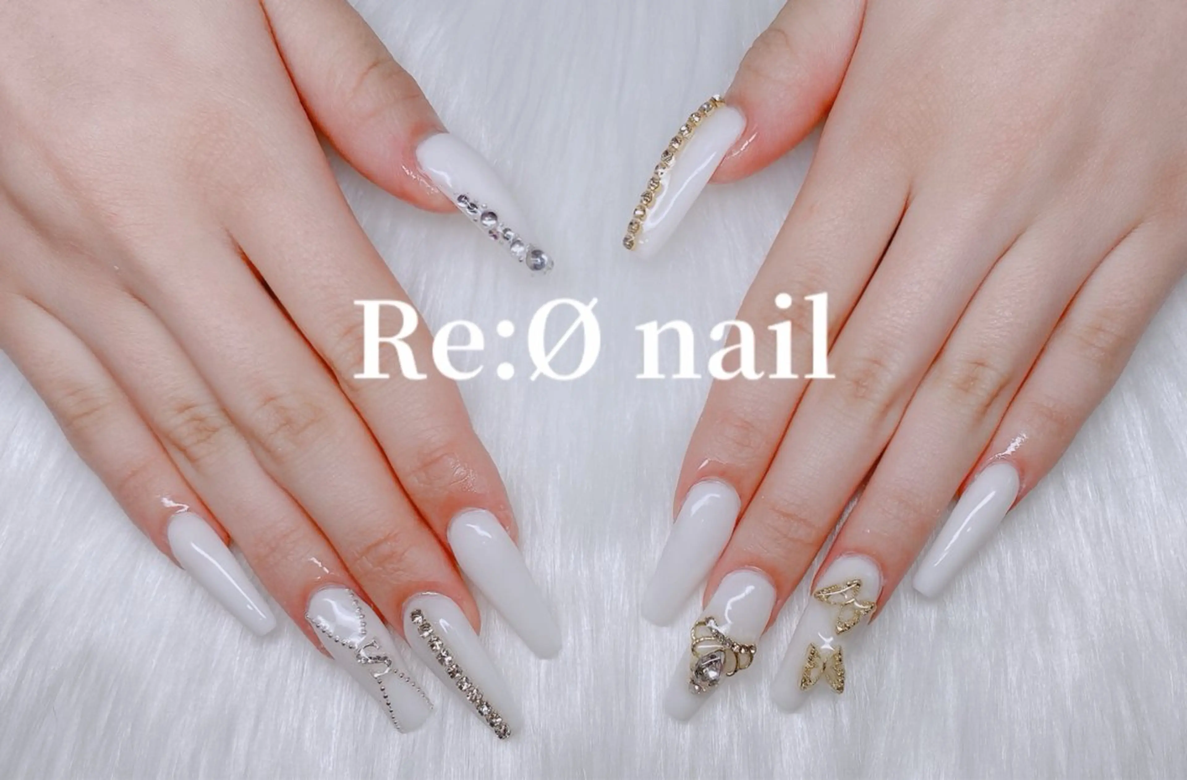 ネイル ホワイト ハンドネイル Re:Ø nail 🩵TSUJIのネイルデザイン