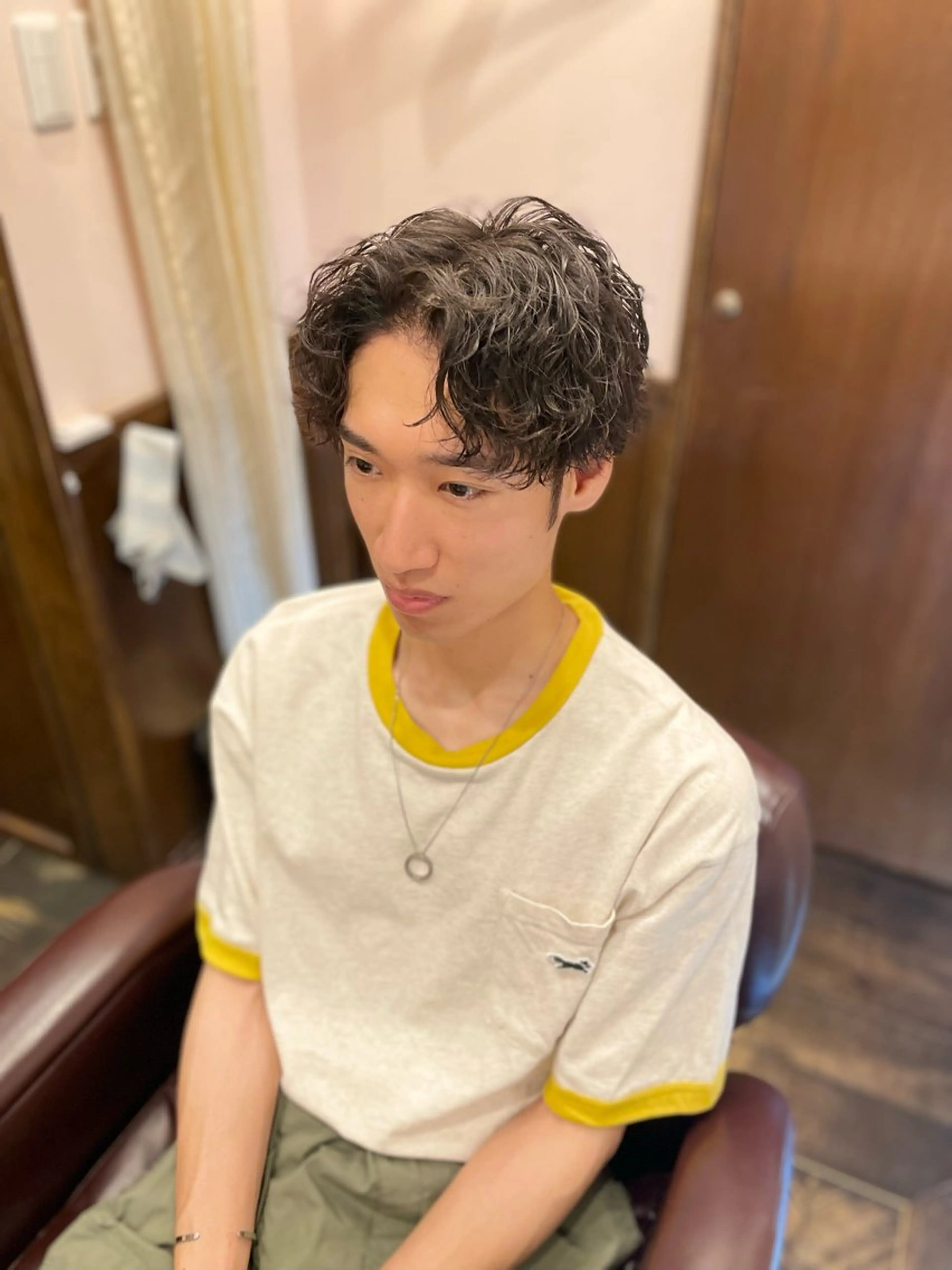 ミディアム パーマ メンズ BARBER Re所属・副島 拓音のヘアスタイル