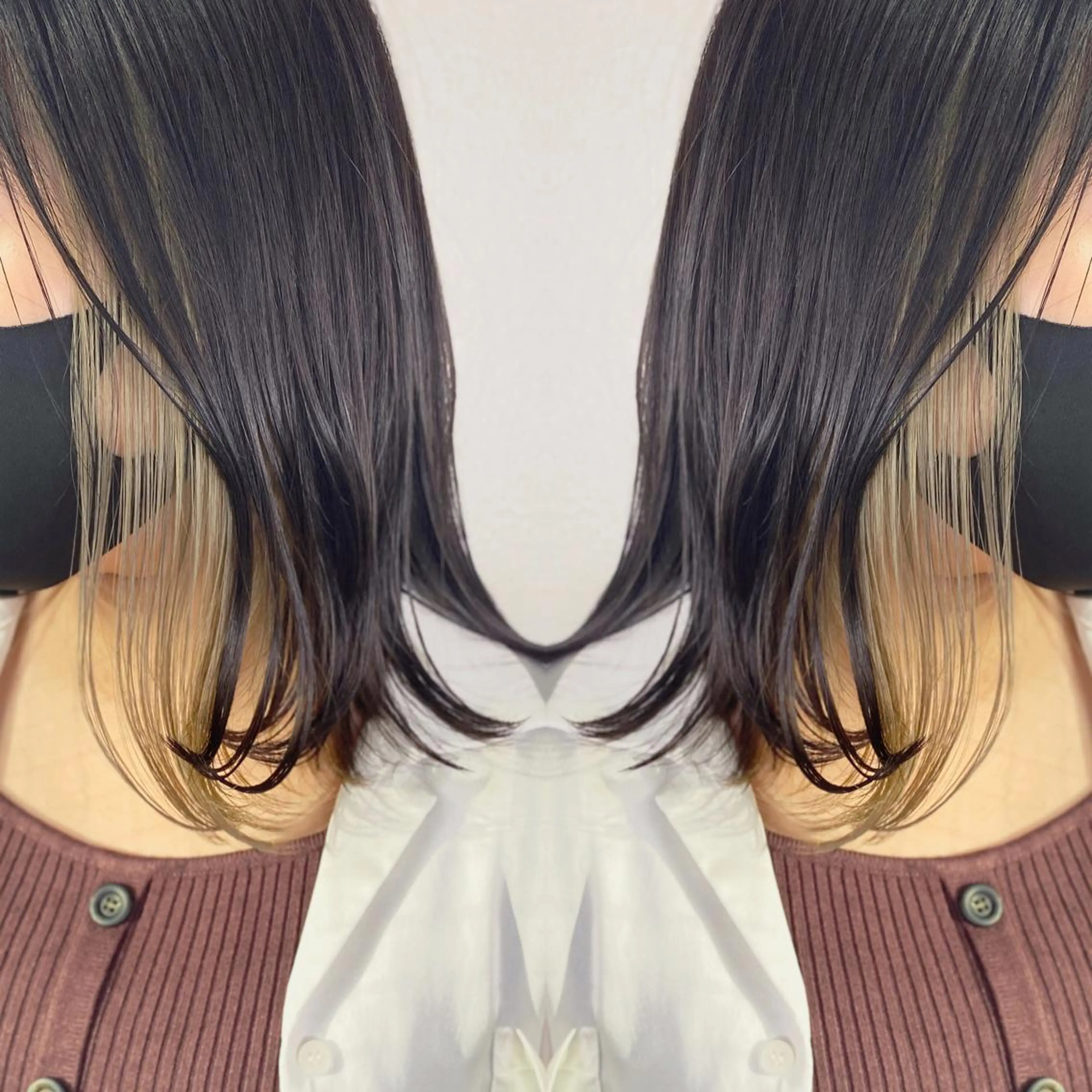 ミディアム カラー ヘアアレンジ ベージュカラー ブリーチ インナーカラー 竹内啓太 ボブのヘアスタイル