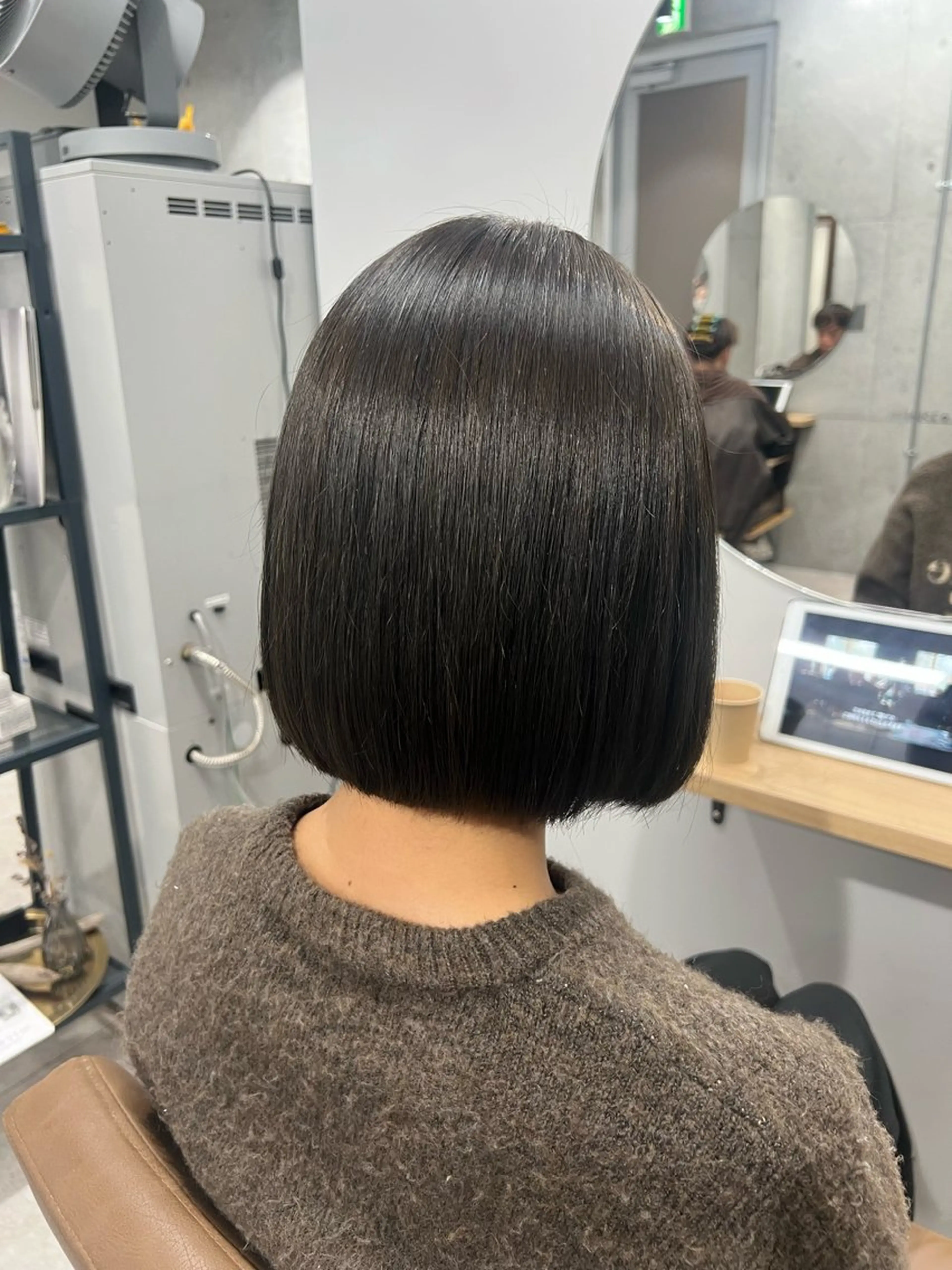 ミディアム カラー オリーブカラー ボブ カット ヘアカラー トリートメント 透明感カラー/ベージ ュ/HIKARU🌿のヘアスタイル