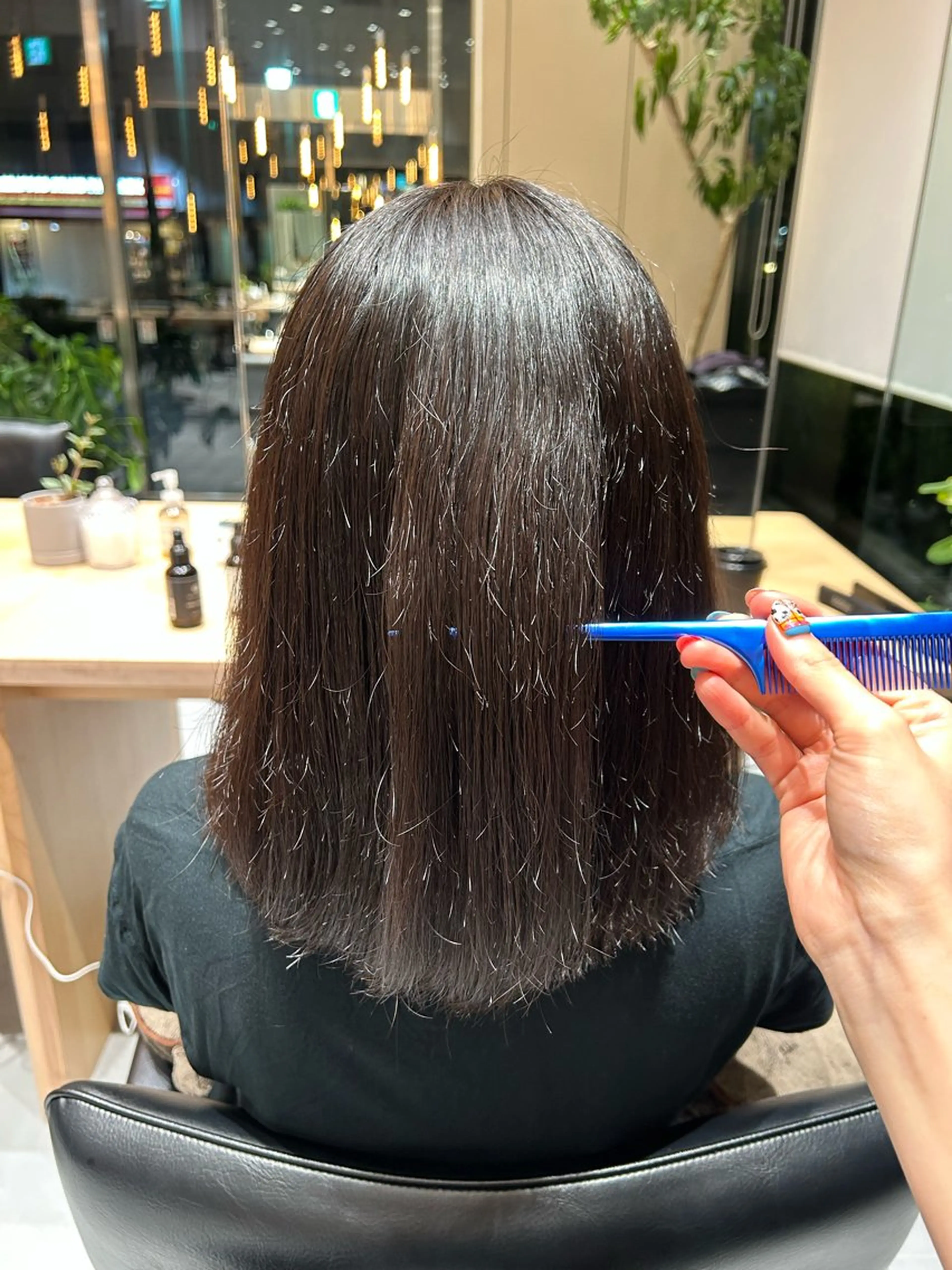 セミロング パーマ セミロングパーマ ストレートパーマ 縮毛矯正 トリートメント ヘアセット ショートカット/ ハイトーン🪼風香のヘアスタイル