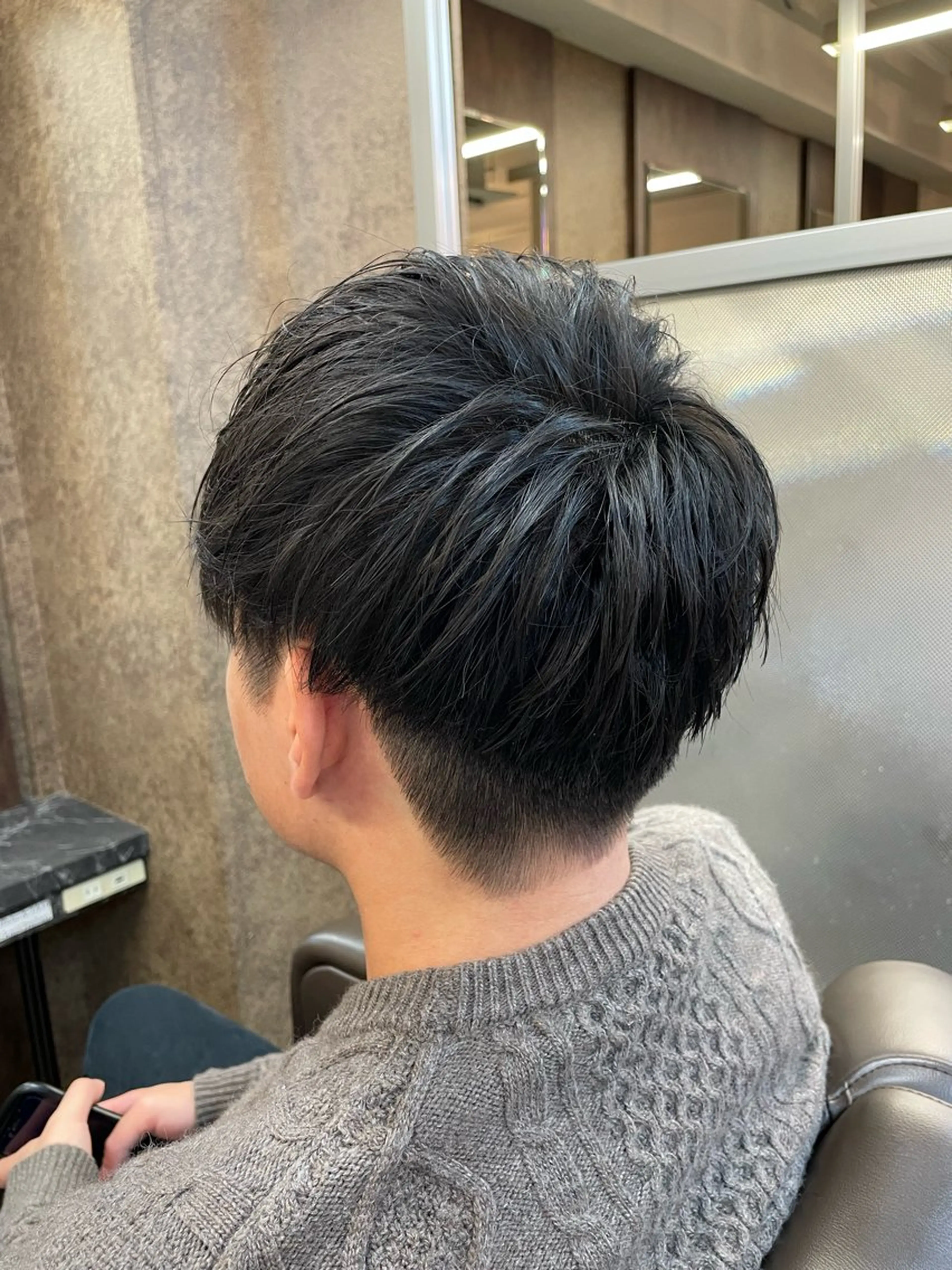 ショート メンズ マッシュ 刈り上げ メンズパーマ特化 カバヤマ　リョウのヘアスタイル