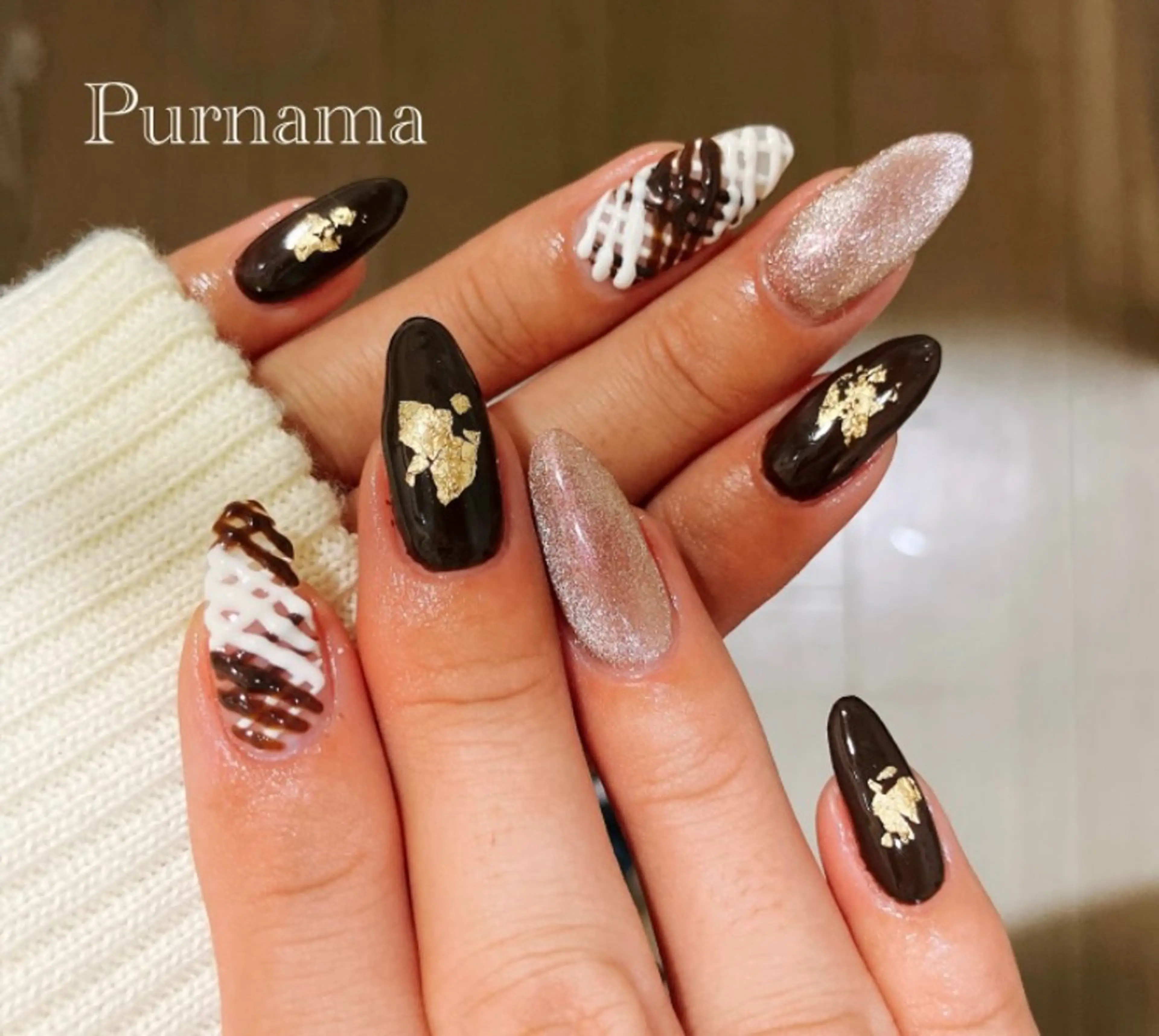 ネイル バレンタイン ハンドネイル Purnama(ﾌﾟﾙﾅﾓ)所属・Purnama あきのネイルデザイン