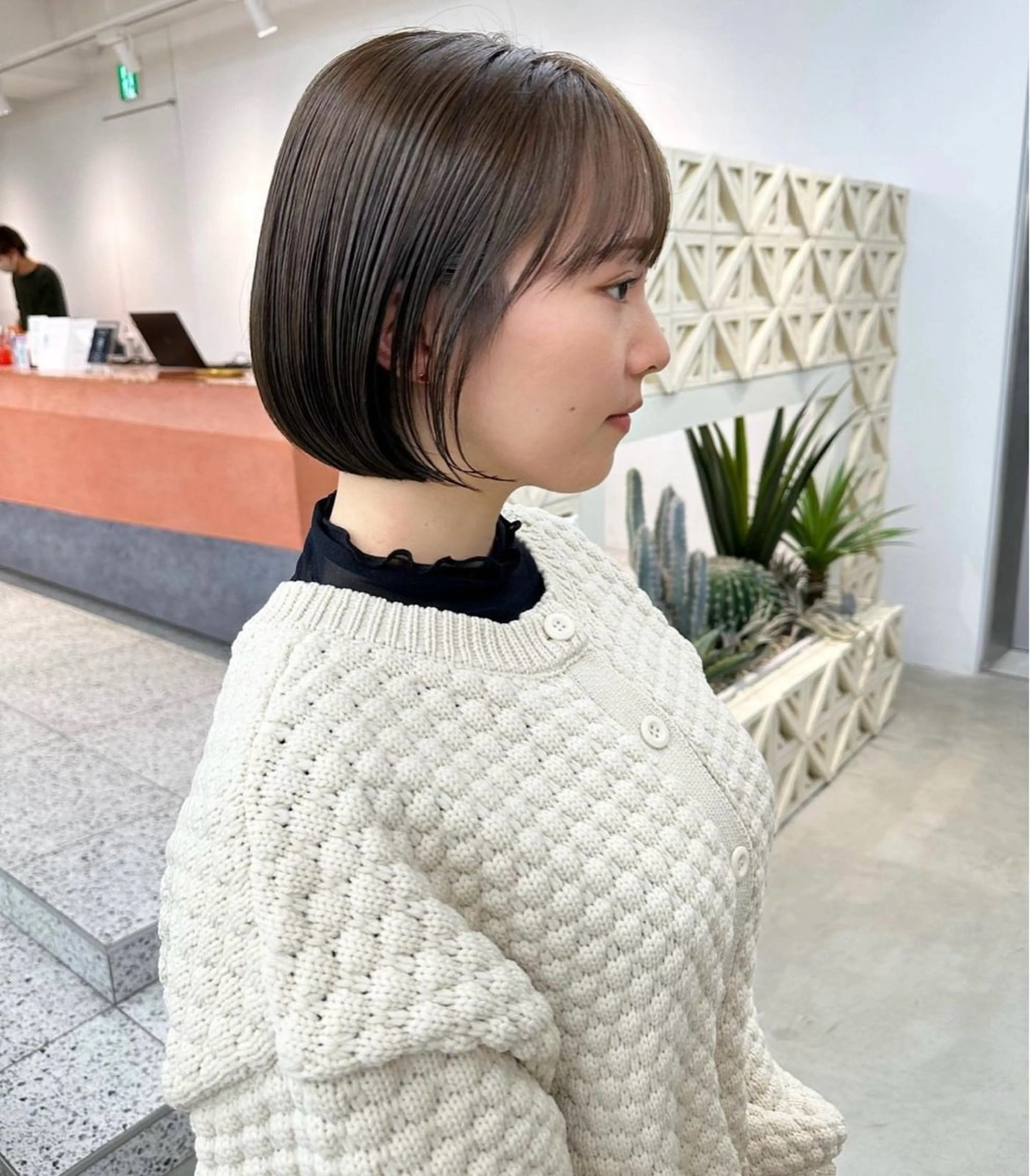ミディアム カット ヘアカラー トリートメント noe tton所属・あゆな/名古屋/ ボブ/透明感カラーのヘアスタイル