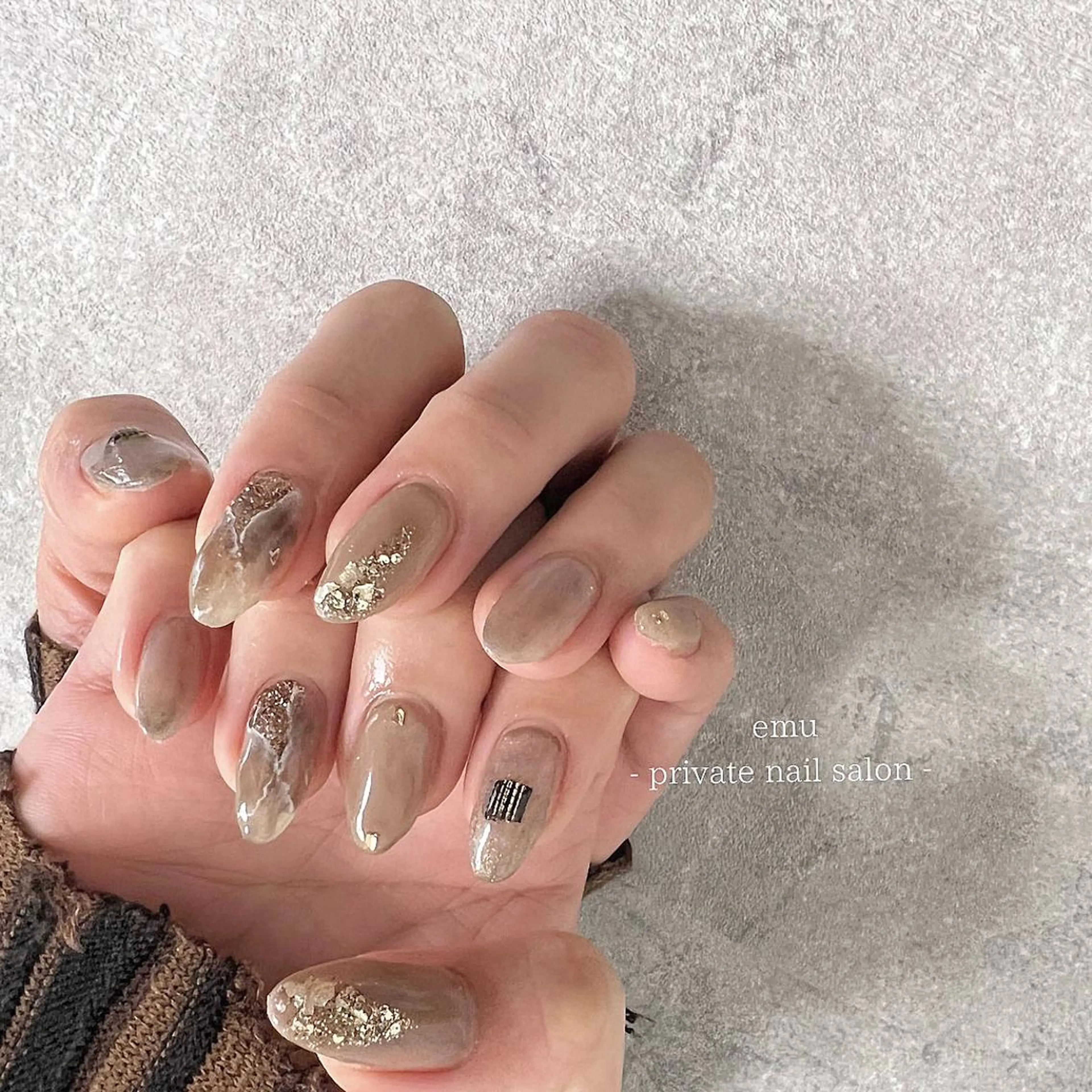 ネイル アートネイル 大理石ネイル(マーブル) emu nailのネイルデザイン