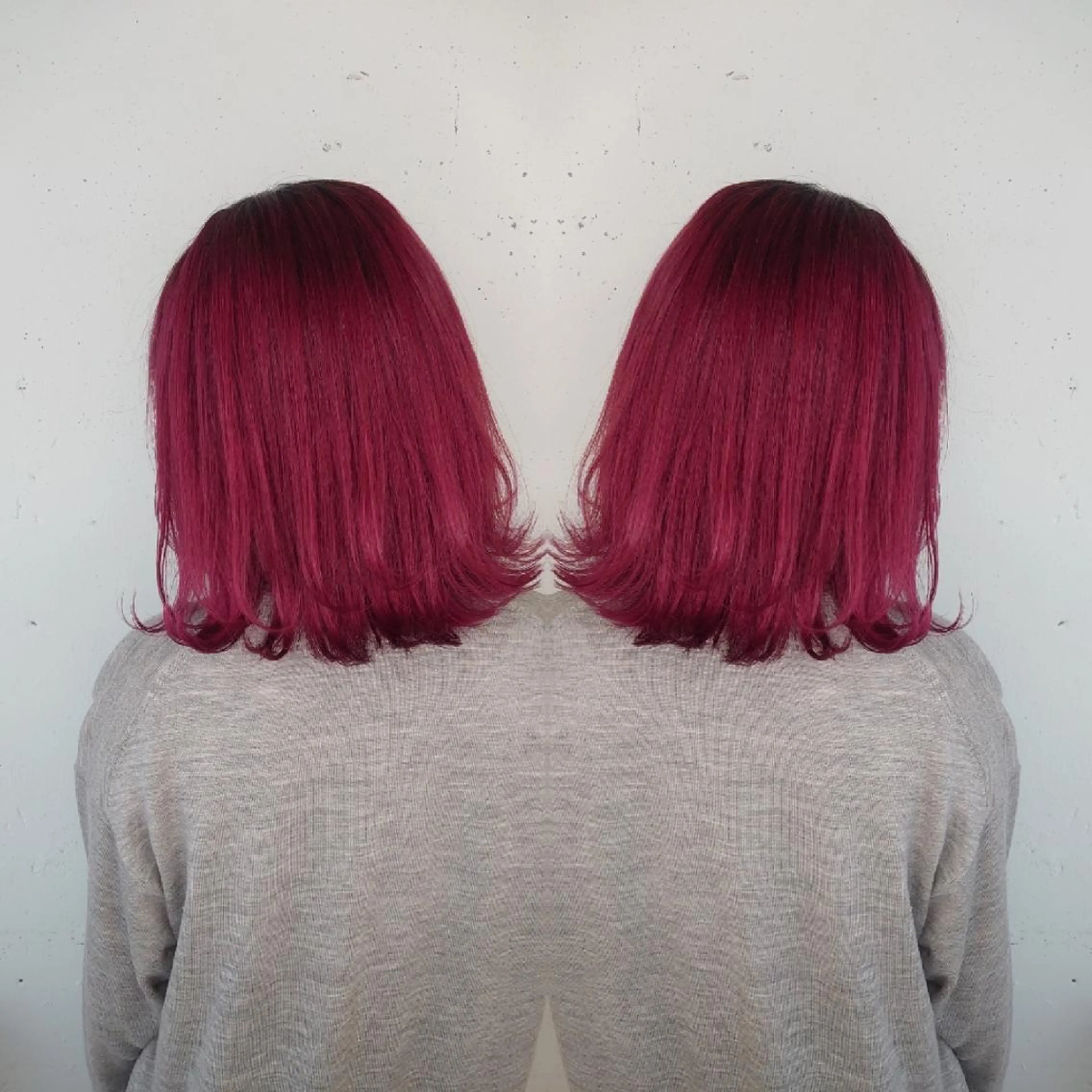 ミディアム カラー ボルドーカラー オレンジ レッドカラー E Komo hair所属・Wow❕E Komo hair 永井一輝のヘアスタイル