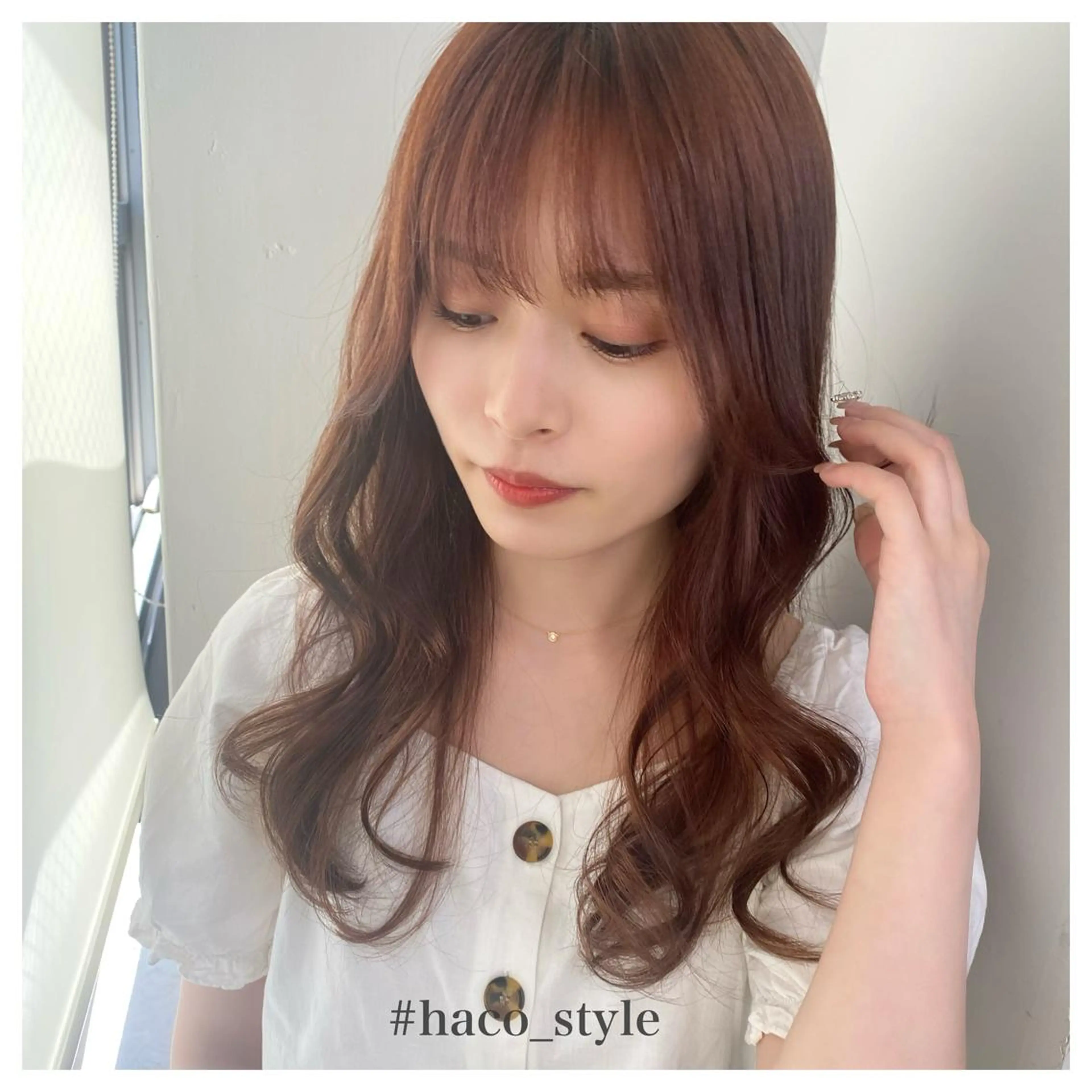ロング カラー オレンジ オレンジピンク ピンクカラー カット ヘアカラー トリートメント アレンジ指名 no.1✨ｈａｋｏのヘアスタイル