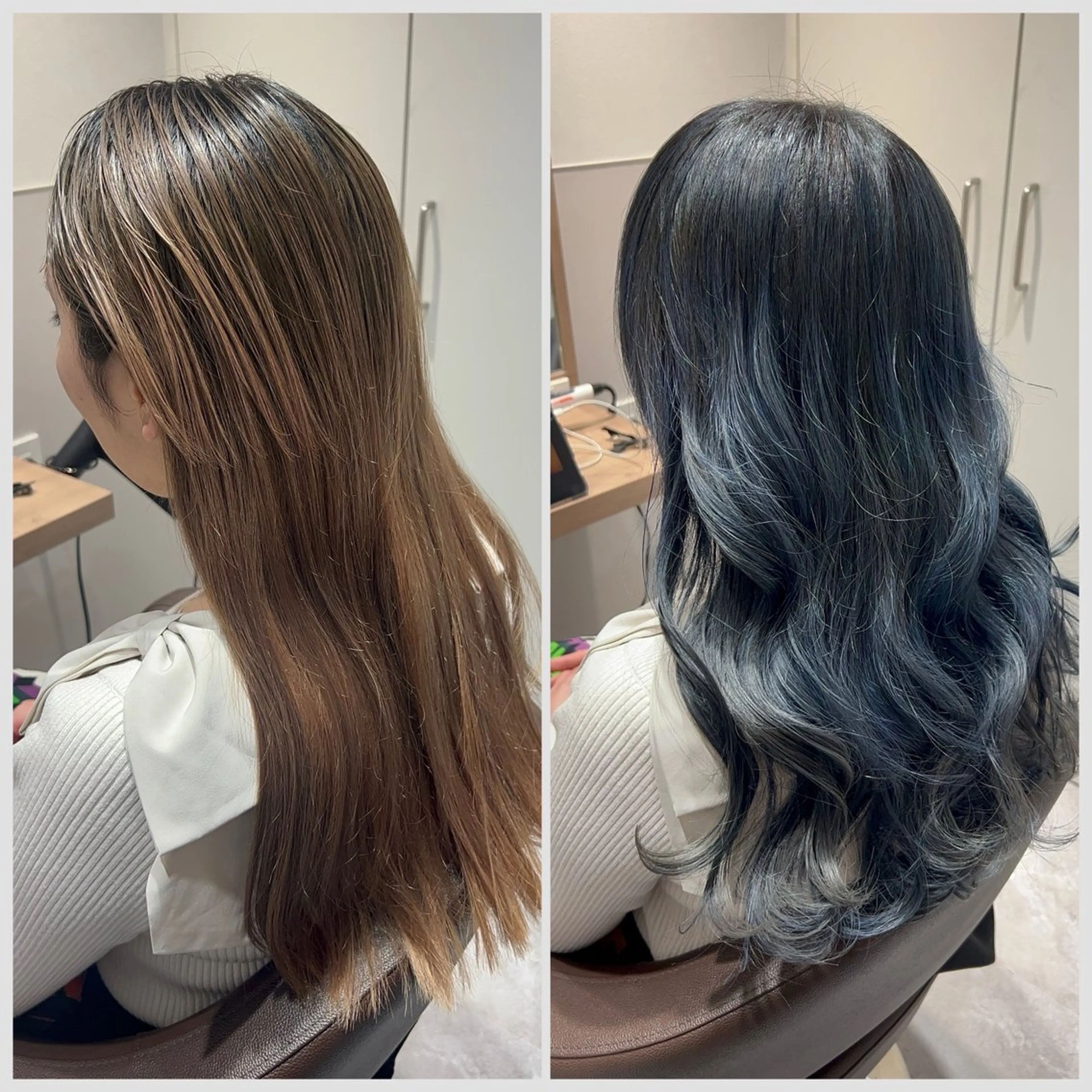 セミロング カラー ダブルカラー ヘアカラー トリートメント SALOWIN 神戸三宮店所属・【三宮/ブリーチ なしカラー】高田祐也のヘアスタイル