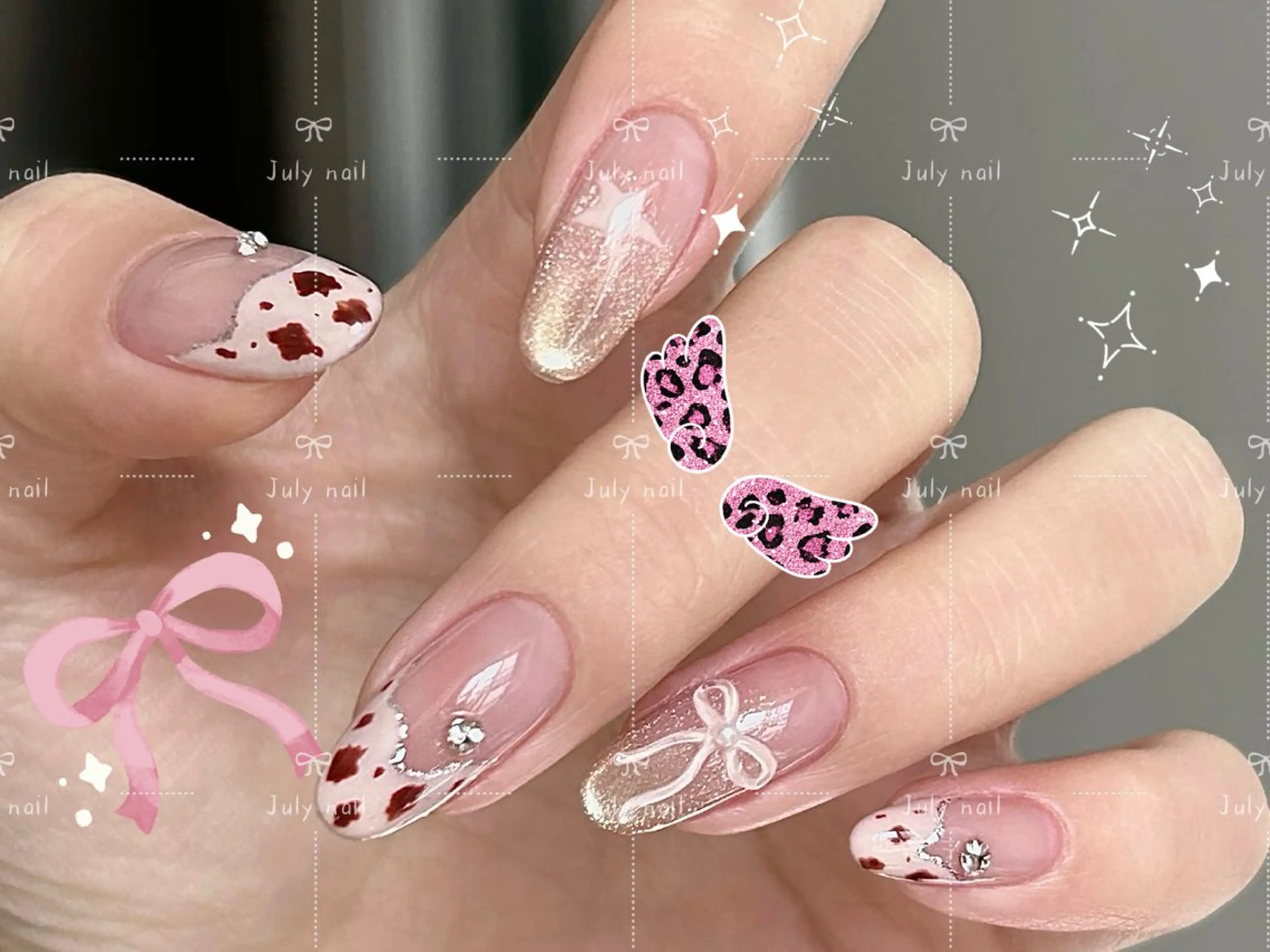 ネイル アートネイル カジュアル クリアネイル 長さ出し フラッシュネイル ハンドネイル July nail salon所属・July.nail ジュライ　ネイルのネイルデザイン