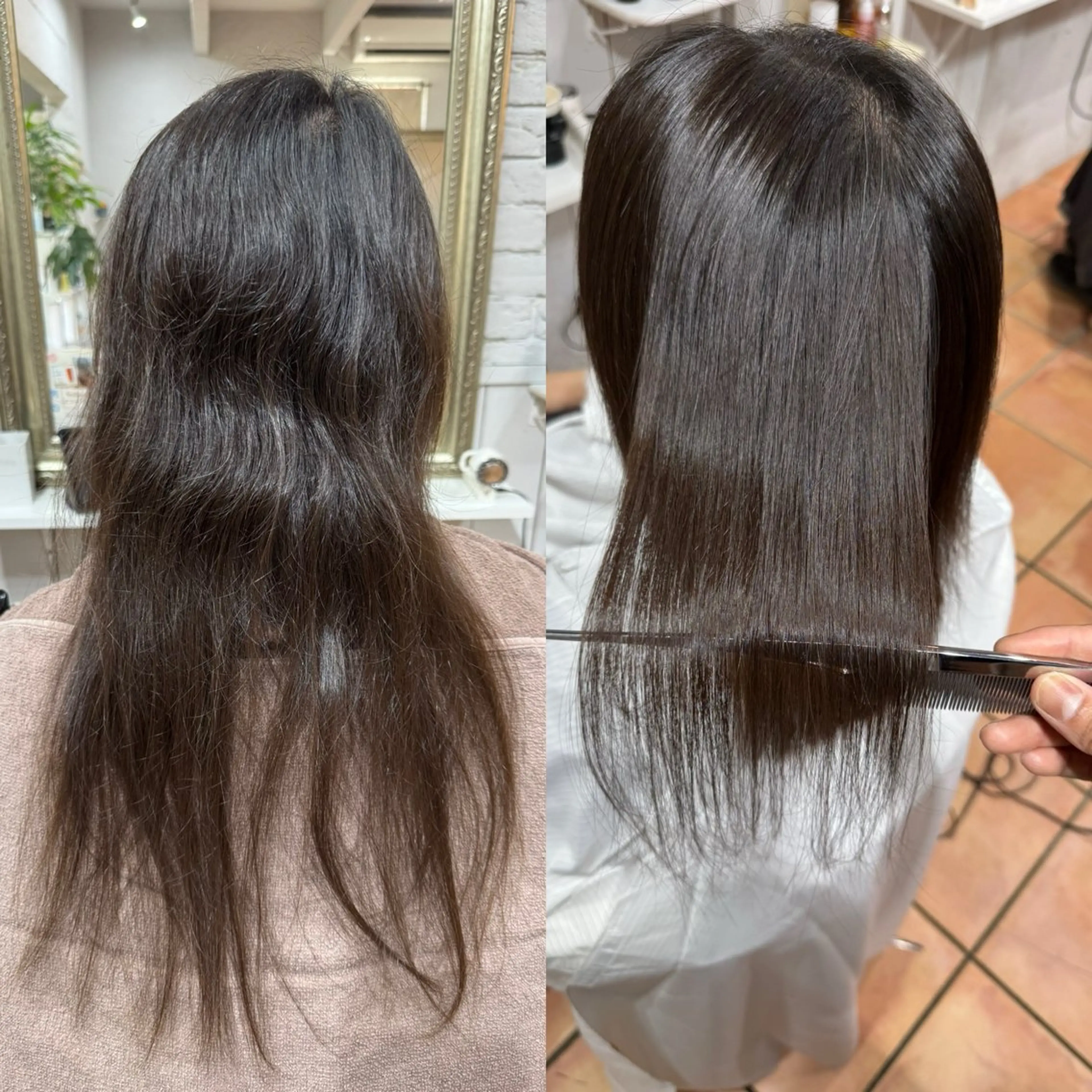 セミロング カット 縮毛矯正 トリートメント 髪質改善美容室bokuno3号店所属・前髪生えぐせ直し♡ お顔周りカット☆スガのヘアスタイル