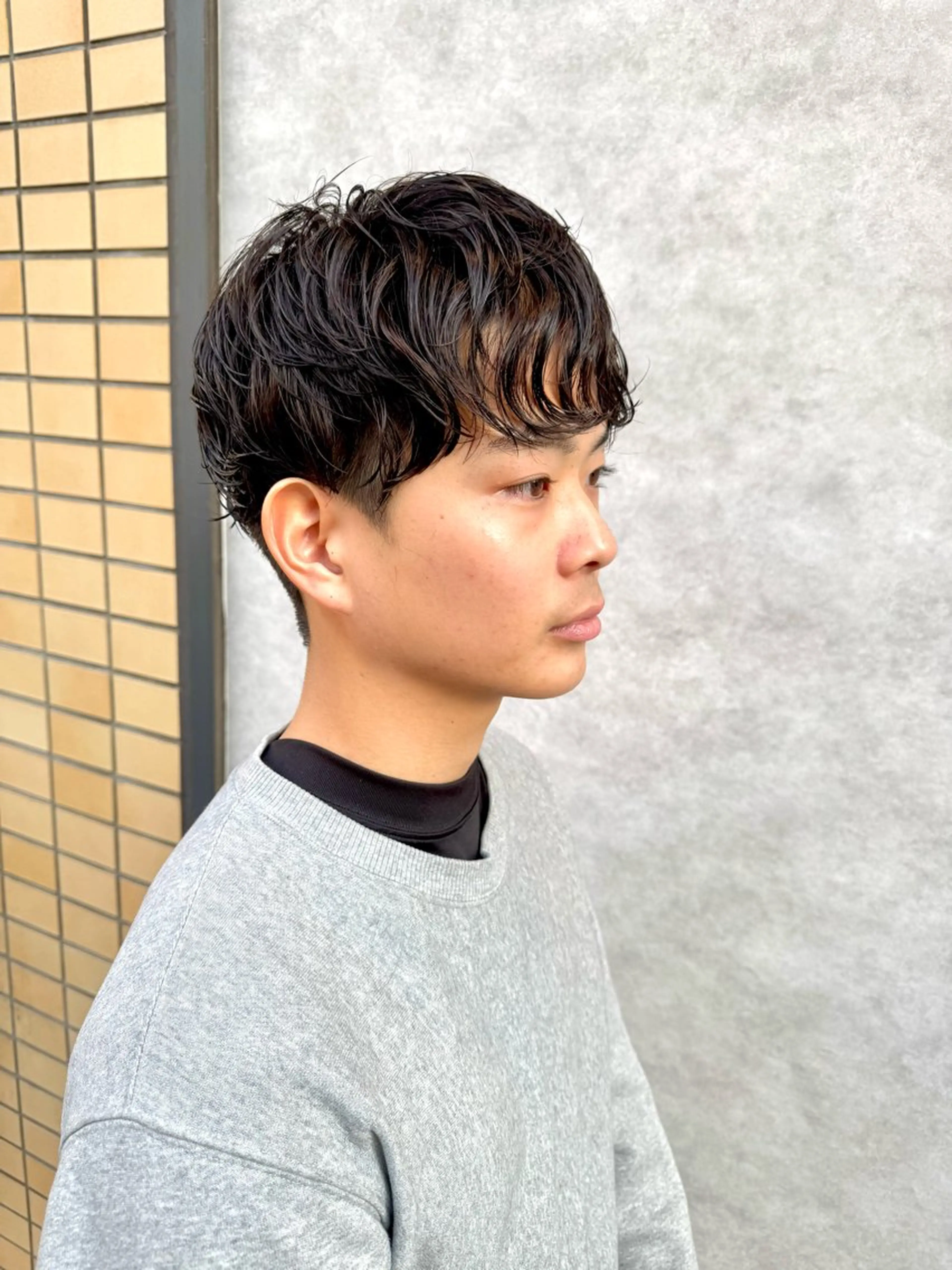 パーマ メンズ カット パーマ 米元 春奈のヘアスタイル