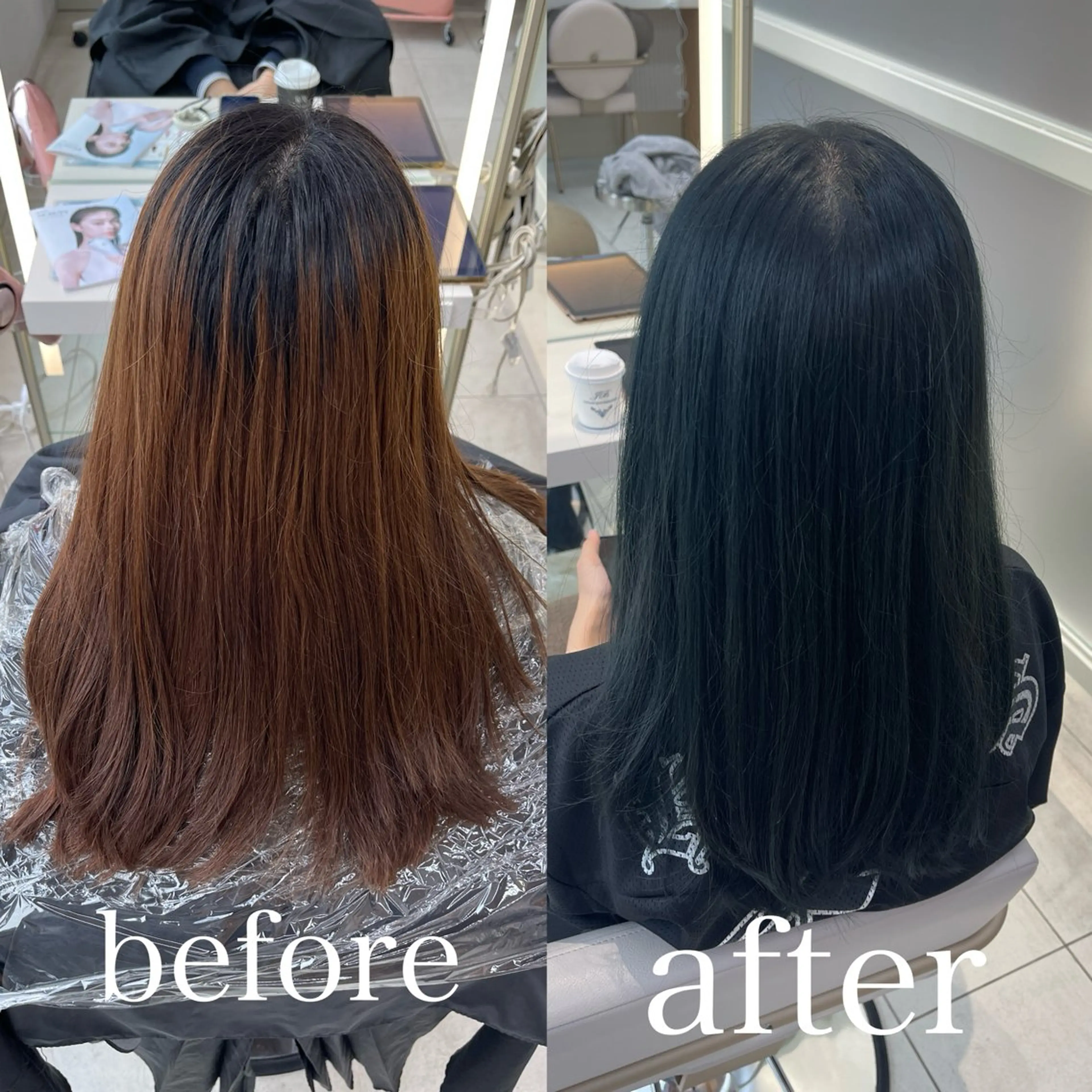 セミロング カラー Hina🤎ベージュ 、グレージュ🤎のヘアスタイル