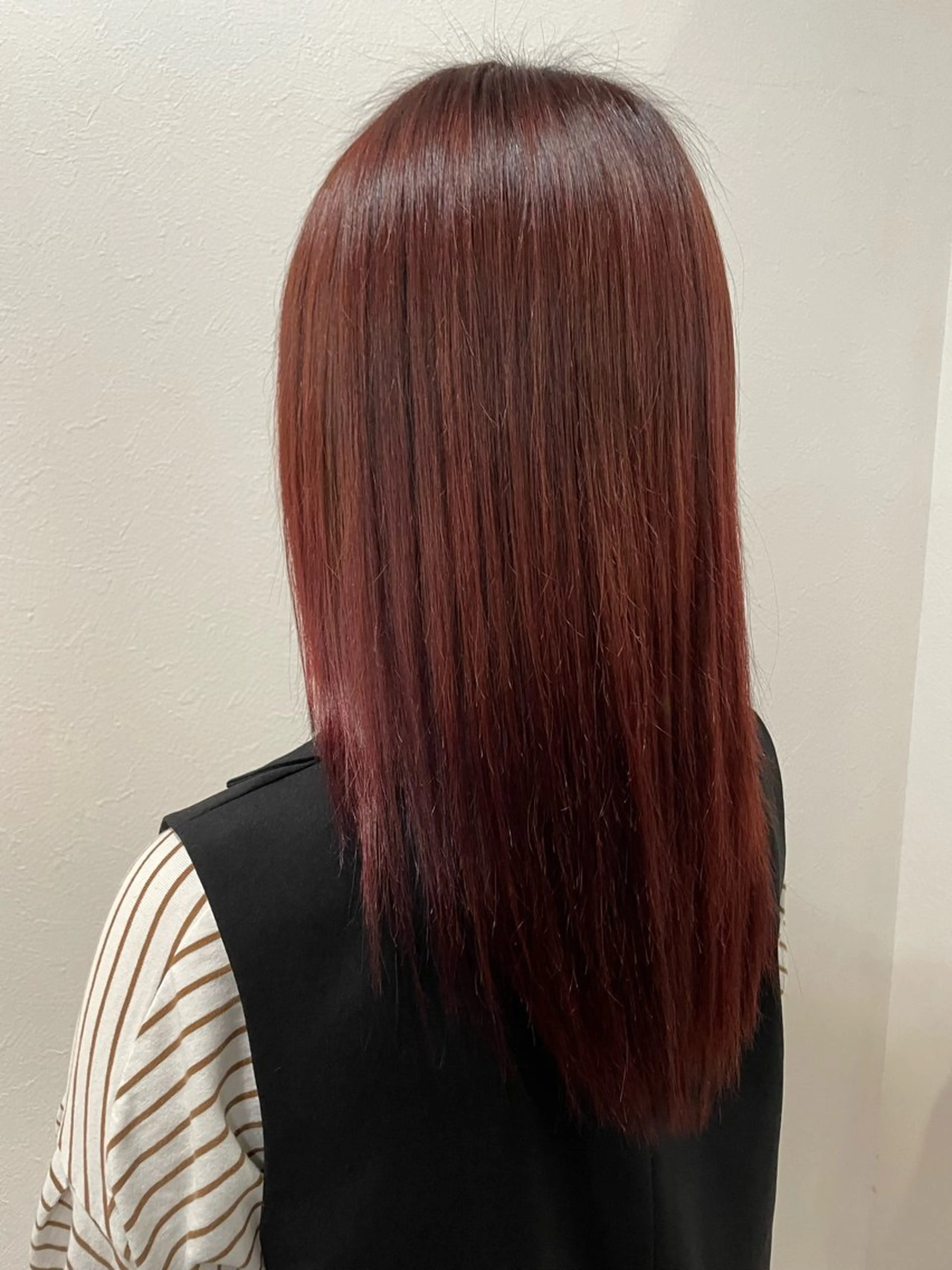 カラー レッドカラー 米田 優唯のヘアスタイル