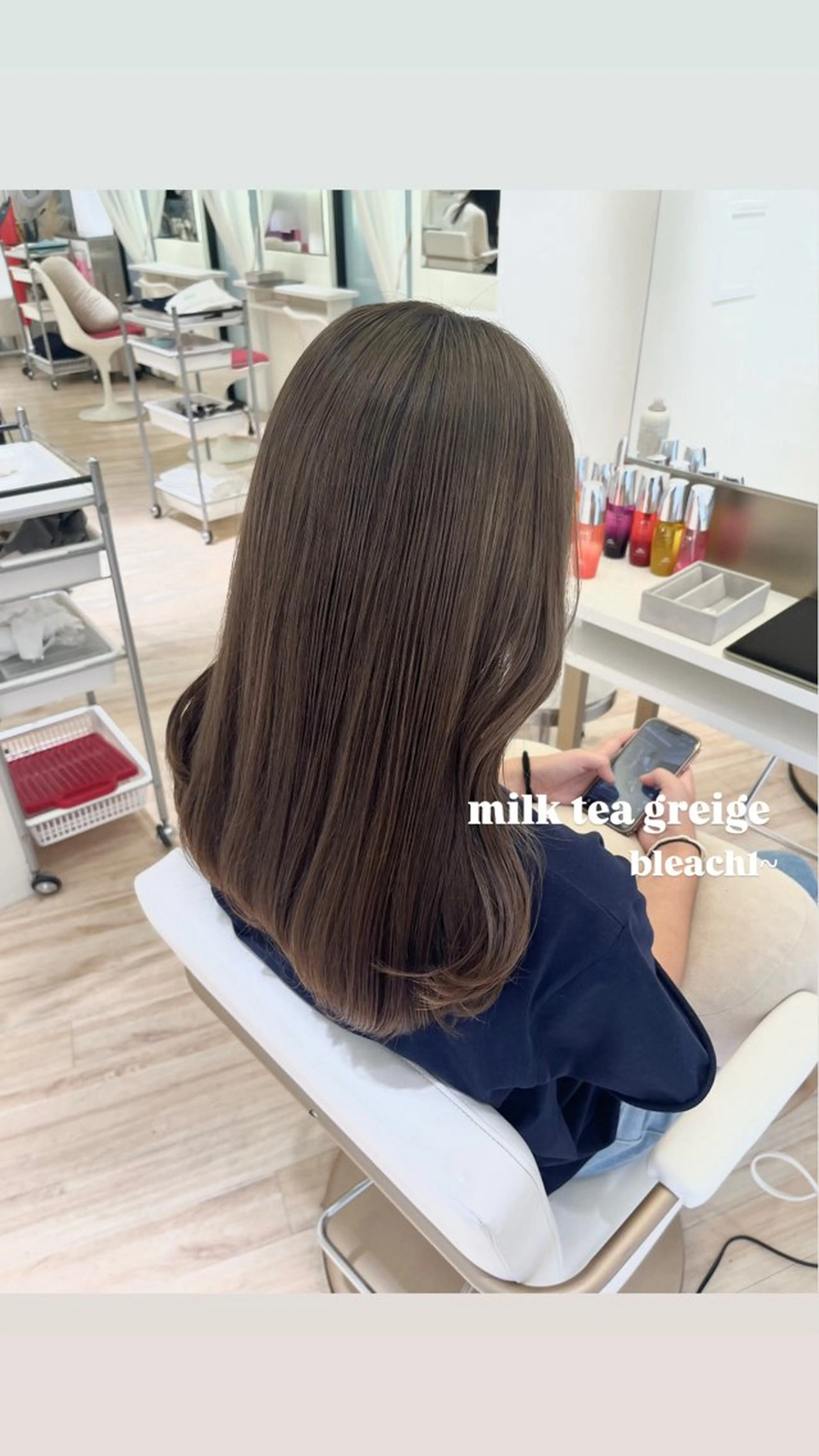 セミロング カラー ブリーチ 透明感カラー ヘアカラー ParveMix 🌝🫧山本 玲南のヘアスタイル