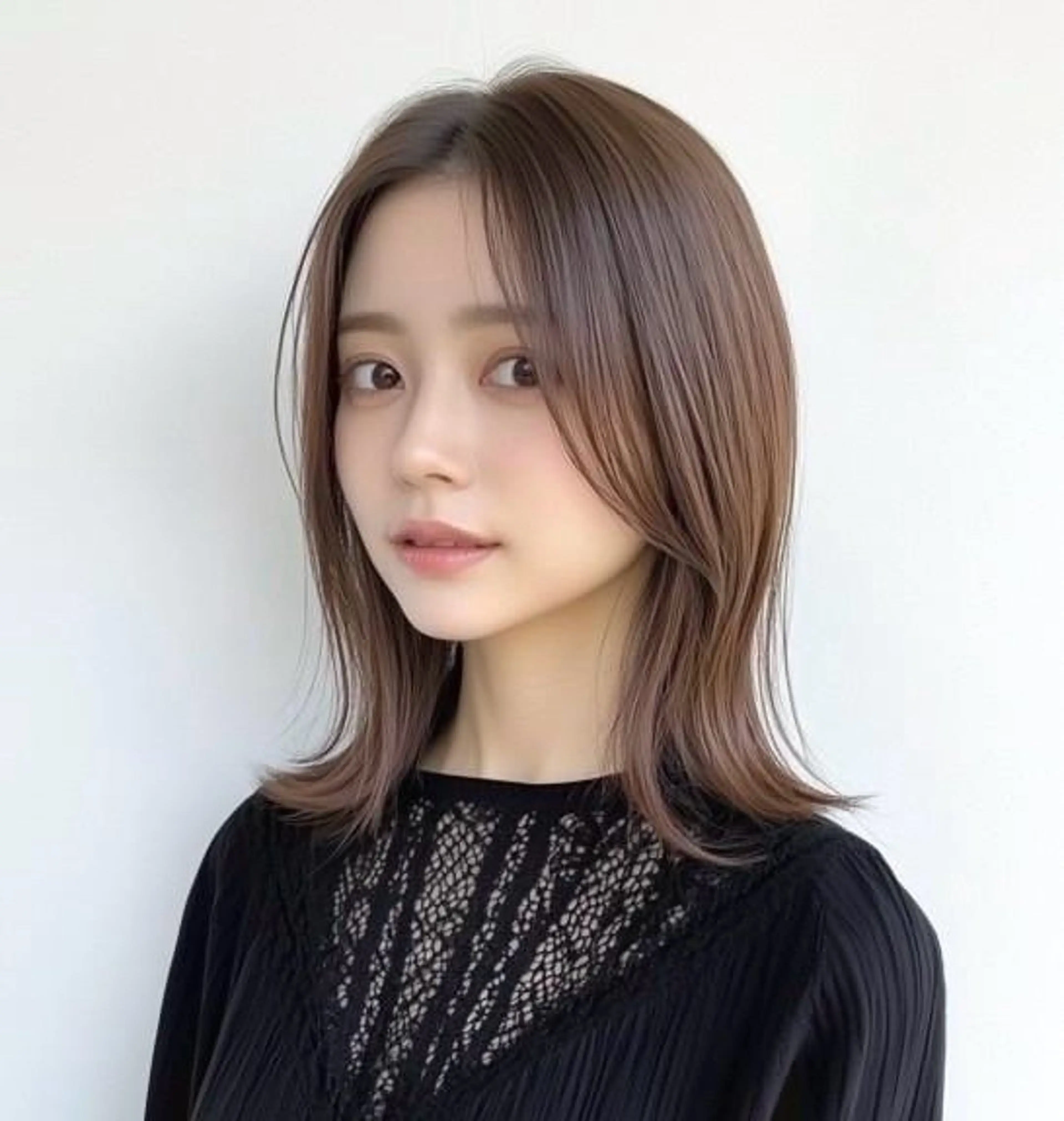 ミディアム カラー 透明感カラー 髪質改善 カット特化/髪質改善 /なおき/表参道のヘアスタイル
