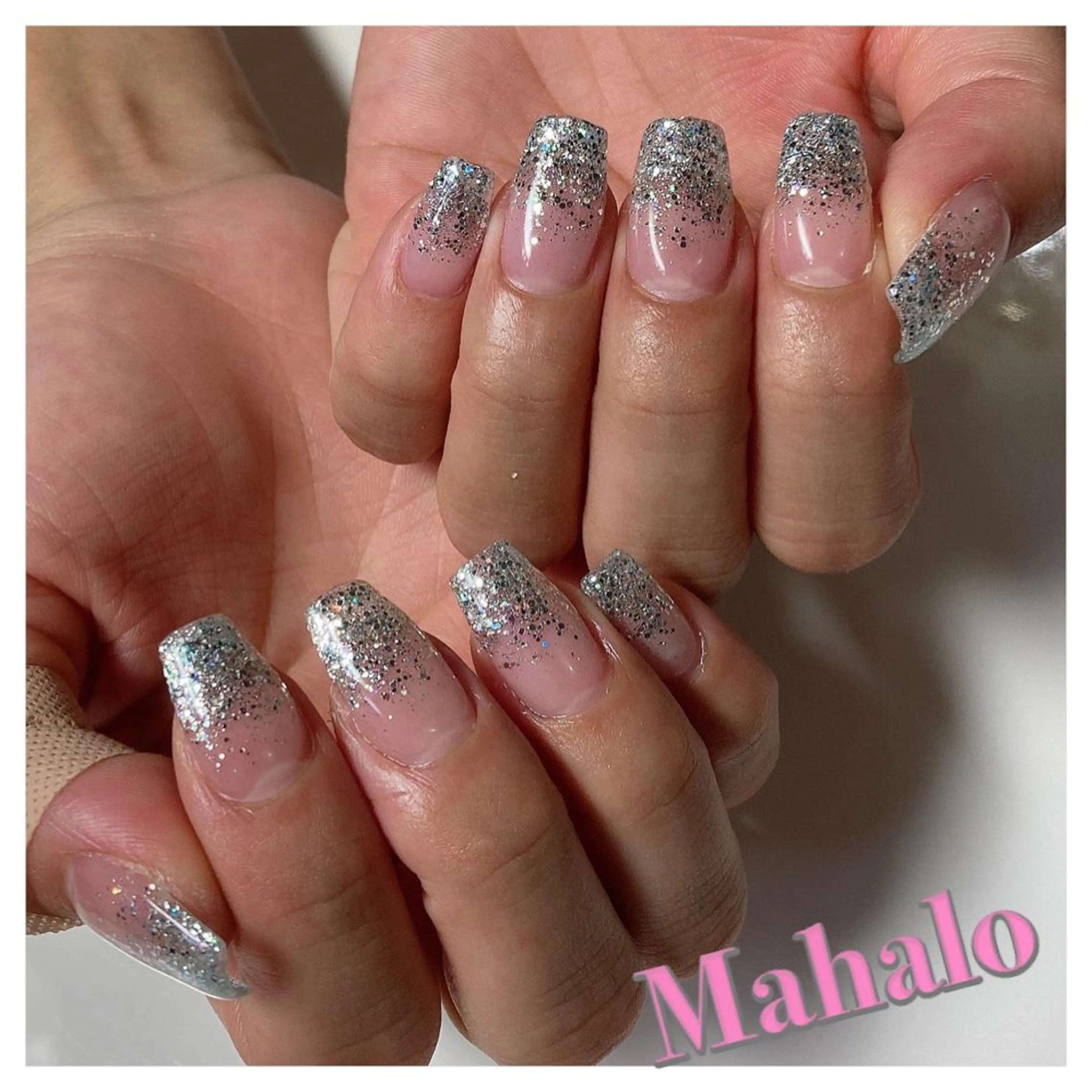 ネイル オーロラネイル グラデーション キラキラネイル ラメ(グリッター) ラメグラデーション Nail Salon Mahaloのネイルデザイン